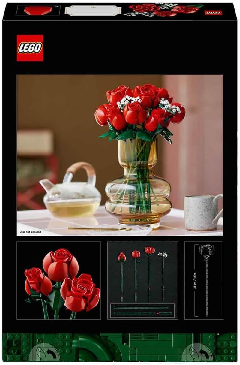 Botanicals Bouquet of Roses - Artificial Flowers Set for Adults Incl. a Buildable Vase - Home or Office Decor - Gift Ideas for Valentine'S Day for Him & Her - Botanical Collection - 10328