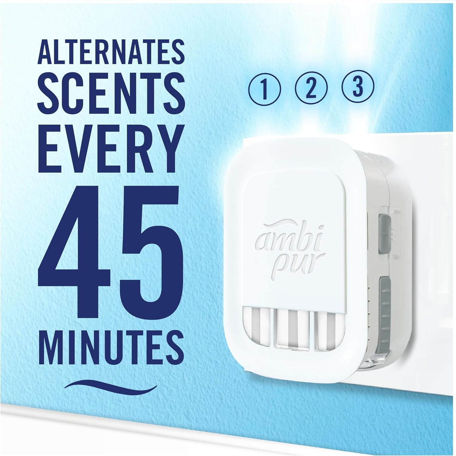 Febreze 3Volution Air Freshener Plug in Refill 80ML Cotton, 3 Alternating Scents to Fight Odours (Pack of 4), Febreze Plug in Refill, Air Freshener