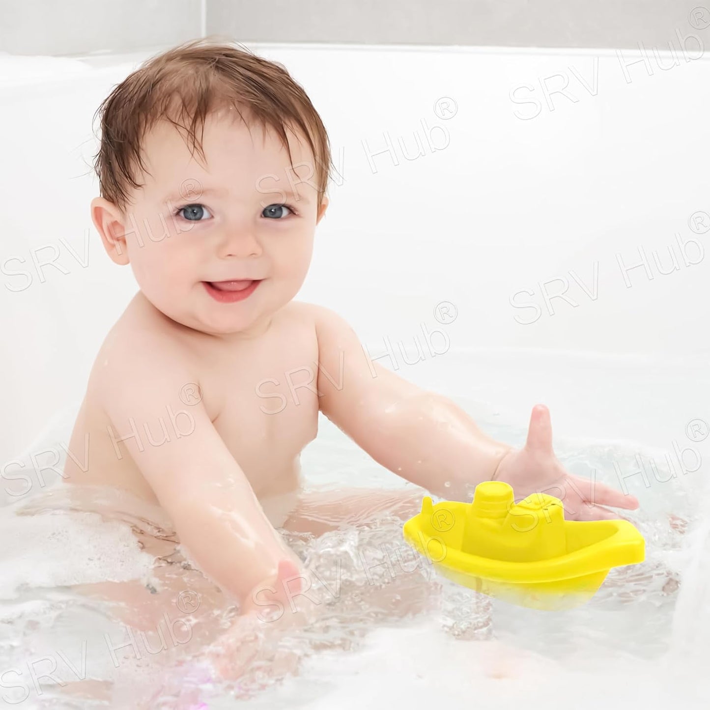 10Pcs Children Bathtime Boats, Bath Toys Floating Bath Boat Toys, Floating Water Tub Toy, Inter Connectable Linking Stackable Floating Boats, Learning Bathtub Toys and Soft Bath Toys