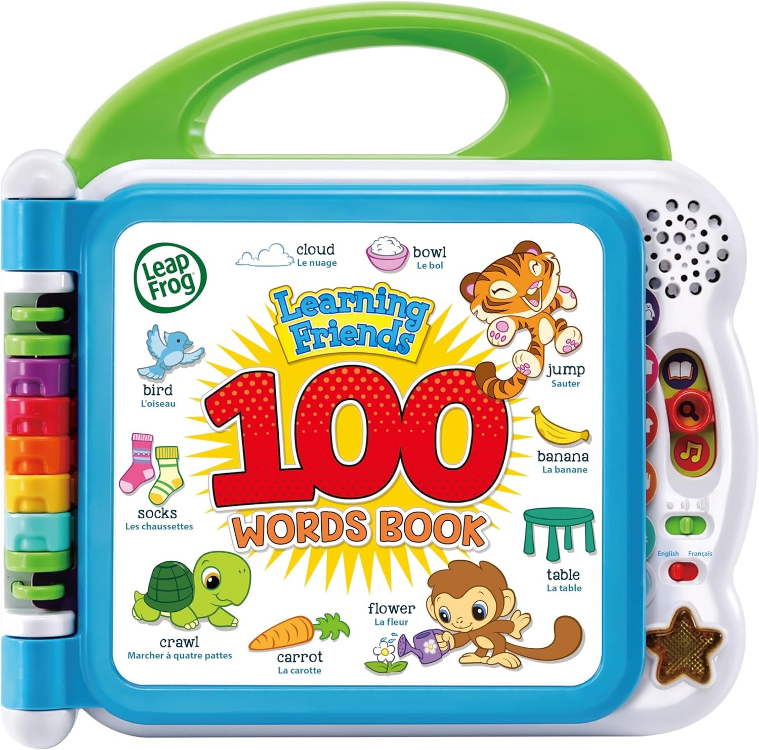 Learning Friends 100 Words Baby Book | Educational and Interactive Bilingual Playbook Toy |Toddler and Pre School Book for Boys & Girls 1, 2, 3, 4+ Year Olds, English Version