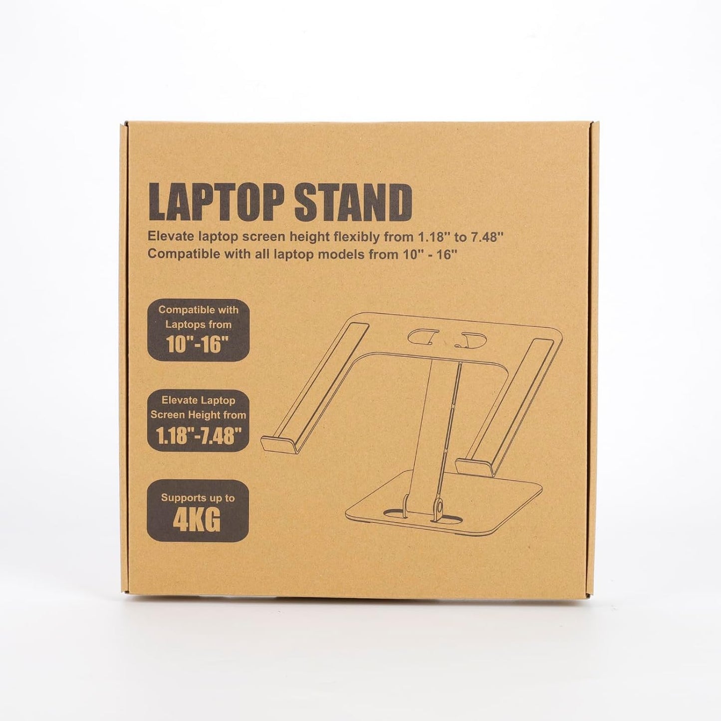 Laptop Stand Lap Desk, Ergonomic Foldable Computer Stand with Adjustable Height, Ventilated Aluminium Alloy Riser Compatible with Macbook Air, Pro, All 10-16" Laptops (Silver)