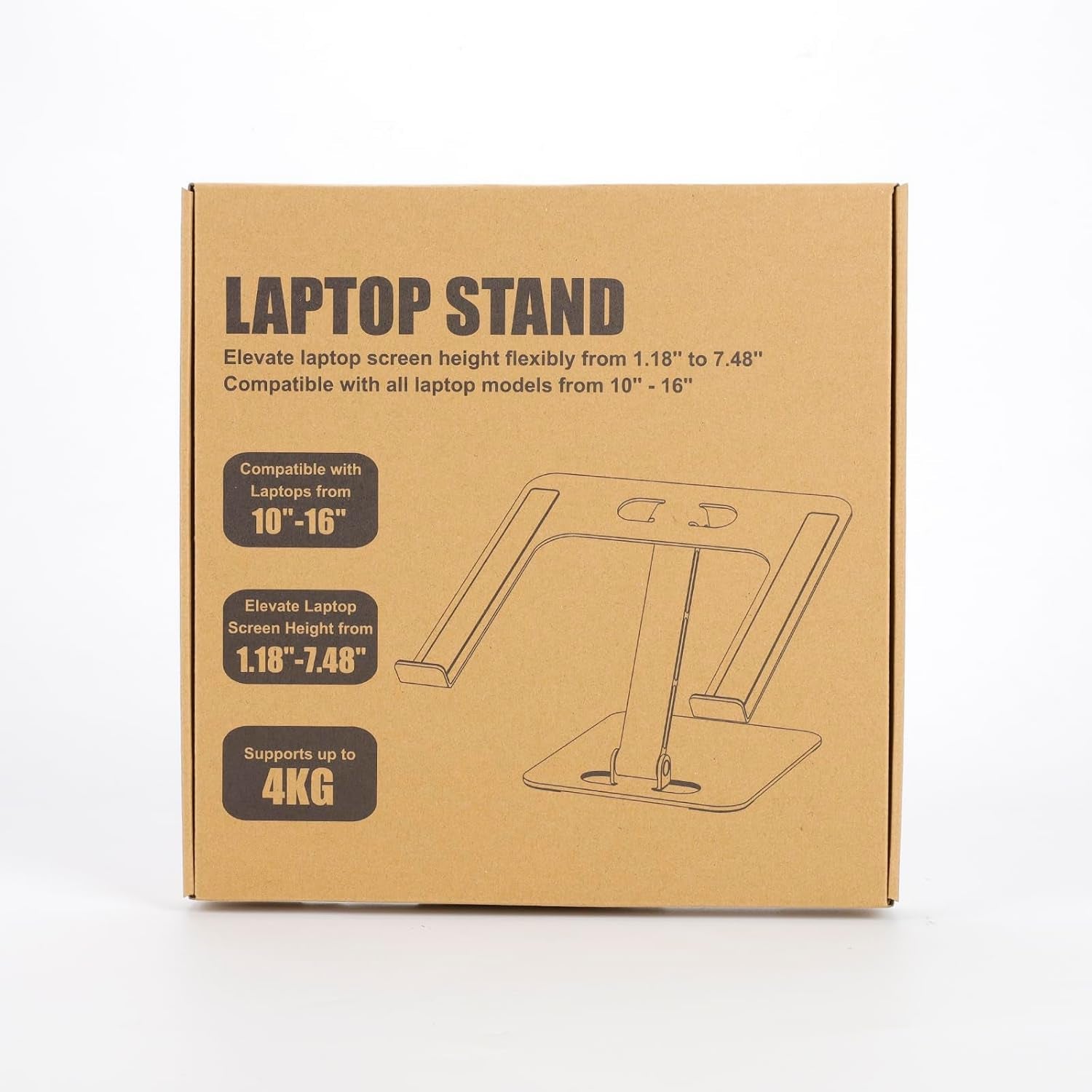 Laptop Stand Lap Desk, Ergonomic Foldable Computer Stand with Adjustable Height, Ventilated Aluminium Alloy Riser Compatible with Macbook Air, Pro, All 10-16" Laptops (Silver)