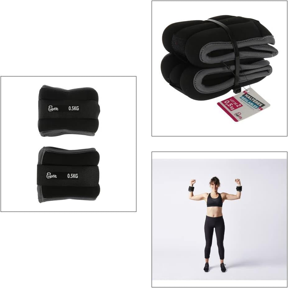 - Set of 2 Soft and Adjustable Dumbbells - Flexible for Muscle Strengthening and Toning Exercises - Can Be Placed on Wrists or Ankles - Weight: 0.5 Kg Each