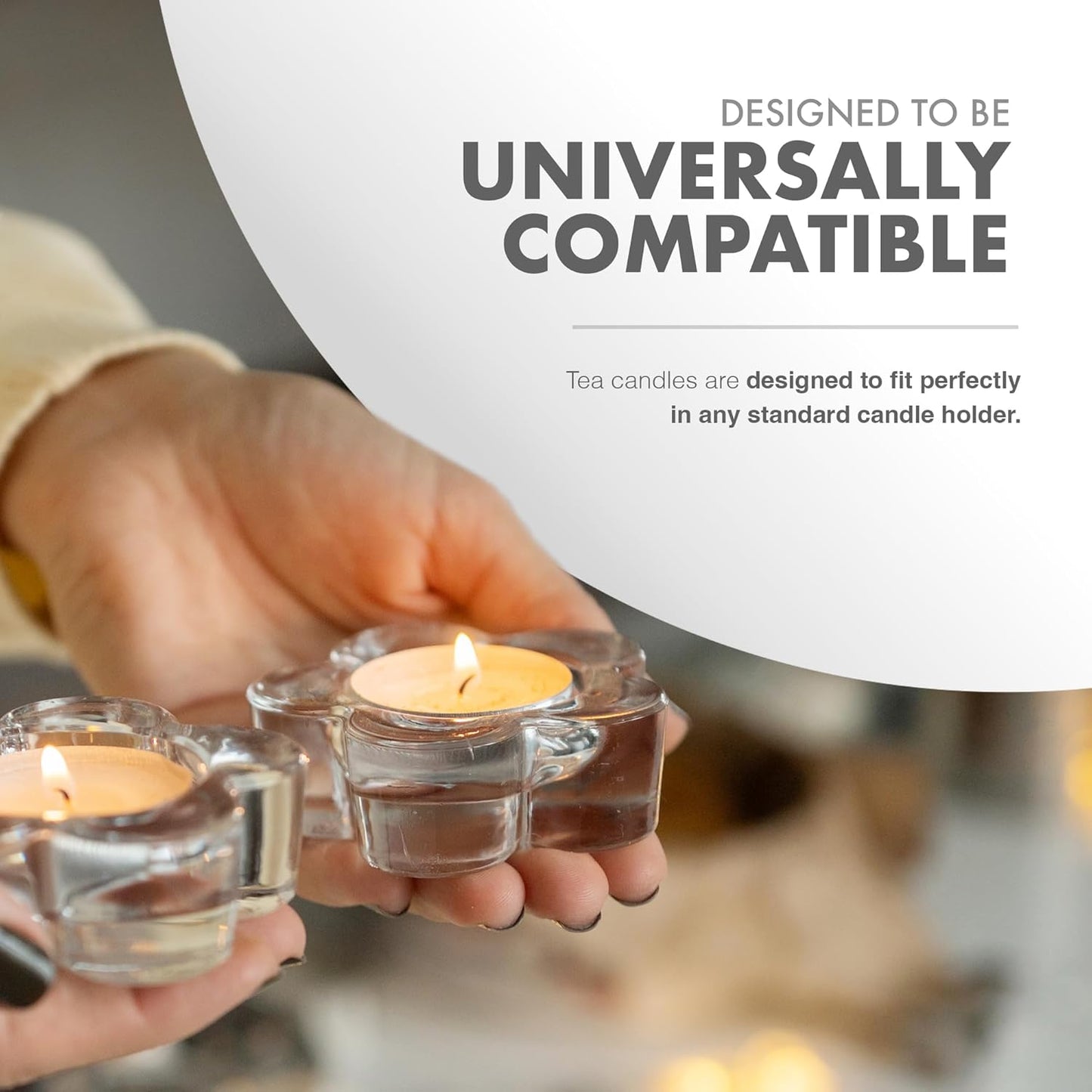 Unscented Tea Lights White - 50 Pack - Long-Lasting 8 Hour Burn Time - Smoke-Free Bright Flame - Ideal for Weddings, Events, Aromatherapy, Home Décor, and Emergency Use - Premium Quality