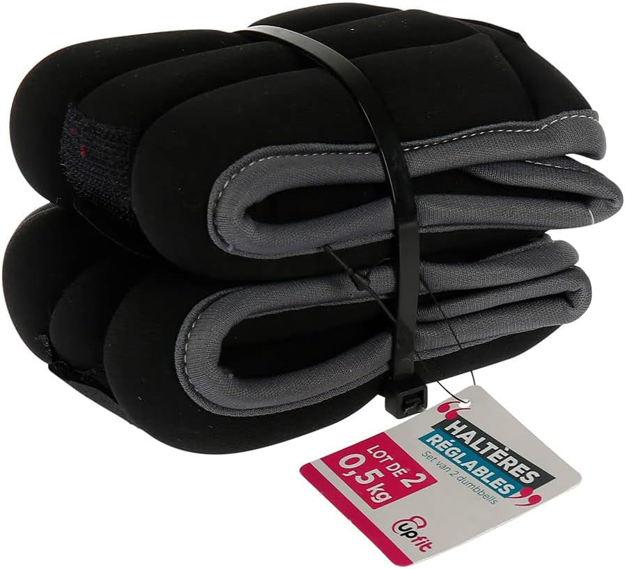 - Set of 2 Soft and Adjustable Dumbbells - Flexible for Muscle Strengthening and Toning Exercises - Can Be Placed on Wrists or Ankles - Weight: 0.5 Kg Each