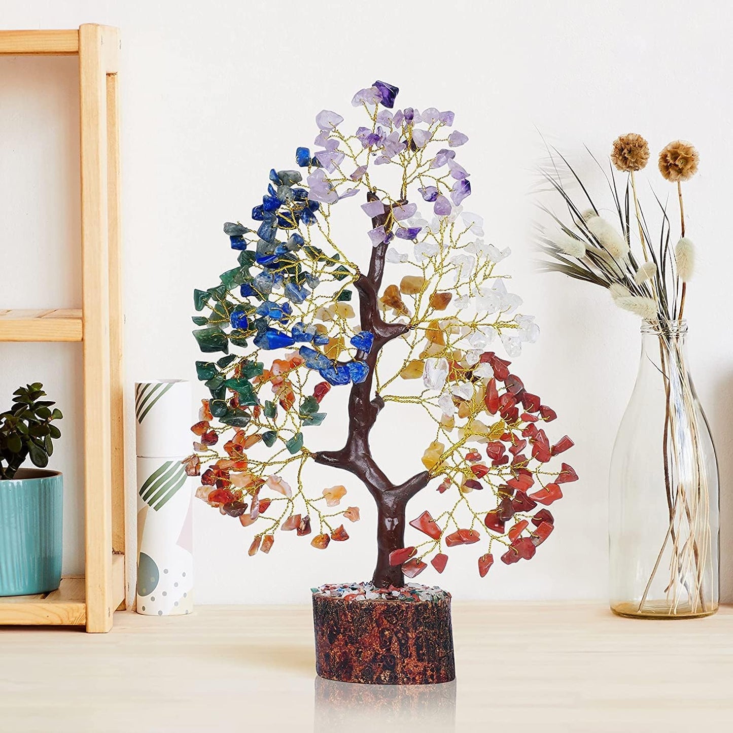 7 Chakra Tree of Life, Crystals and Healing Stones, Birthday Gifts for Women - Crystal Tree for Positive Energy, Office Decor, Gifts for Women, Mom Birthday Gifts for Women