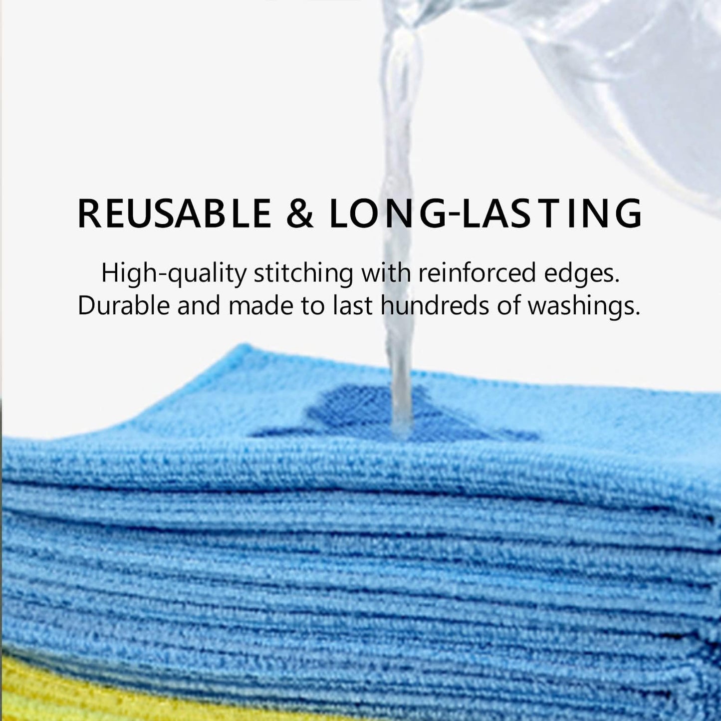 Microfiber Cleaning Cloth| Pk of 10| Large 40X40Cm| All-Purpose Reusable & Washable| Super Absorbent Towel| Long-Lasting Universally Useful| Ideal for Home, Kitchen, Bathroom & Cars (10, Blue)