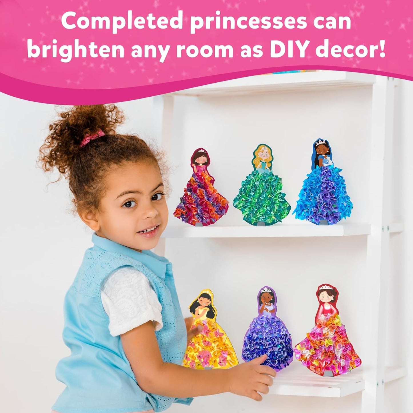 Art & Craft Activity - Poke-In Art Magical Princesses, Mess-Free Art for Kids, DIY Craft Kits, Creative Activity, Fine Motor Skills, Gifts for Girls & Boys Ages 4, 5, 6, 7, 8, 9