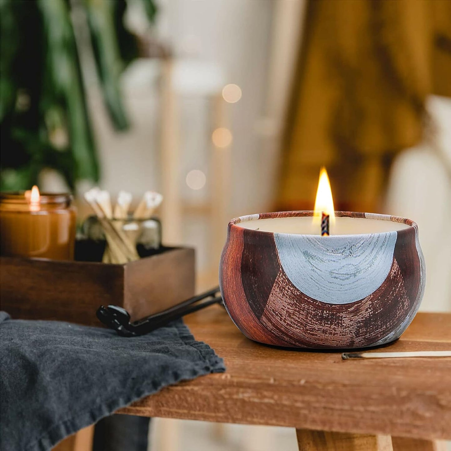 Natural Soy Wax Candle 6 Pack,Wood Candle Box,Womens Gift Sets,Scented Candles Gift Box,Candle Sets for Women Gifts,House Warming Gifts New Home,Candle Gift Set,Candles Gifts for Women