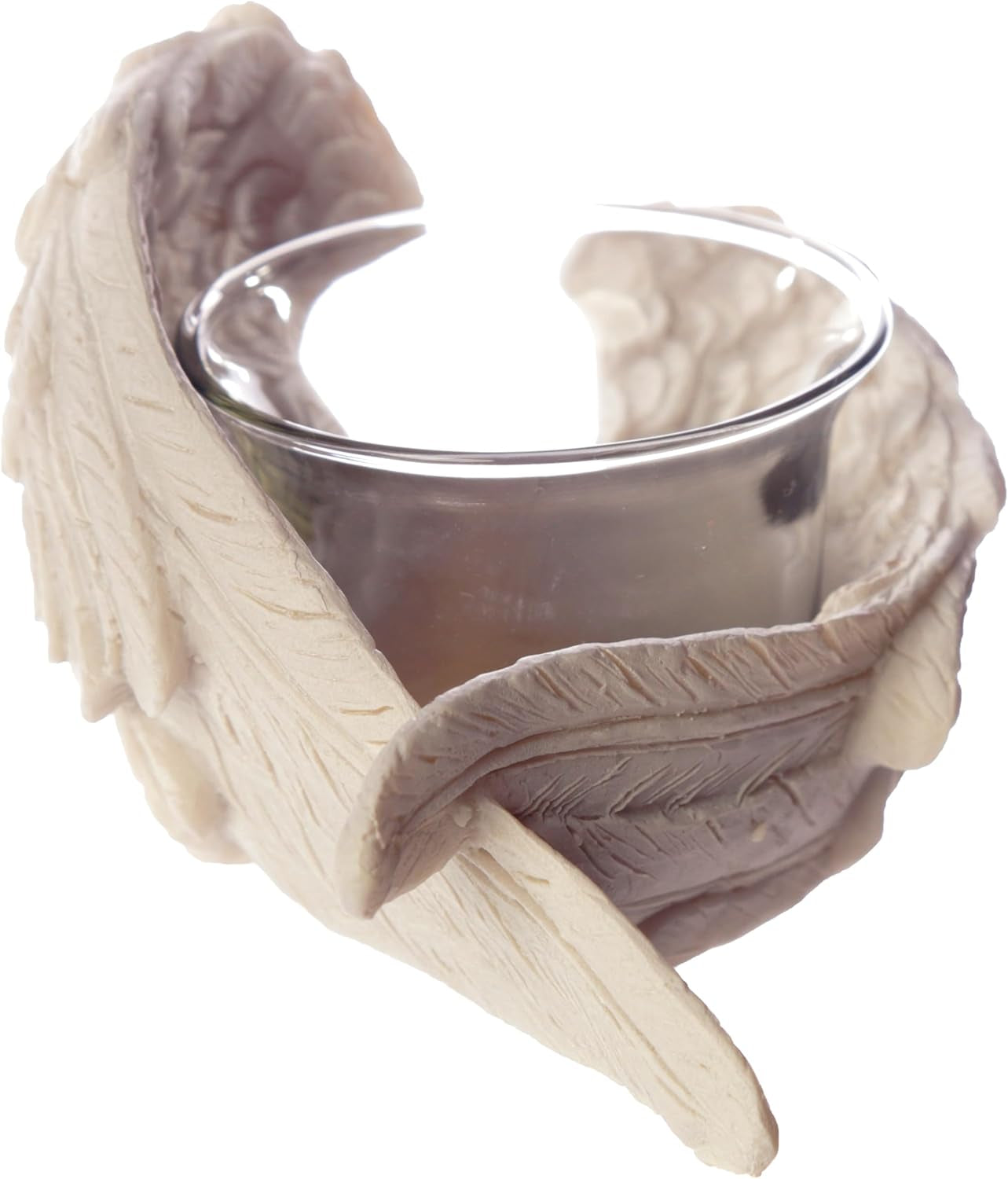 Angel'S Wings Tea Light and Votive Candle Holder - Bathroom Fireplace Shelf Ornament - Tealight Holders - Glass - New Home Gifts - Living Room Accessories - Gothic Agel Gifts for Women