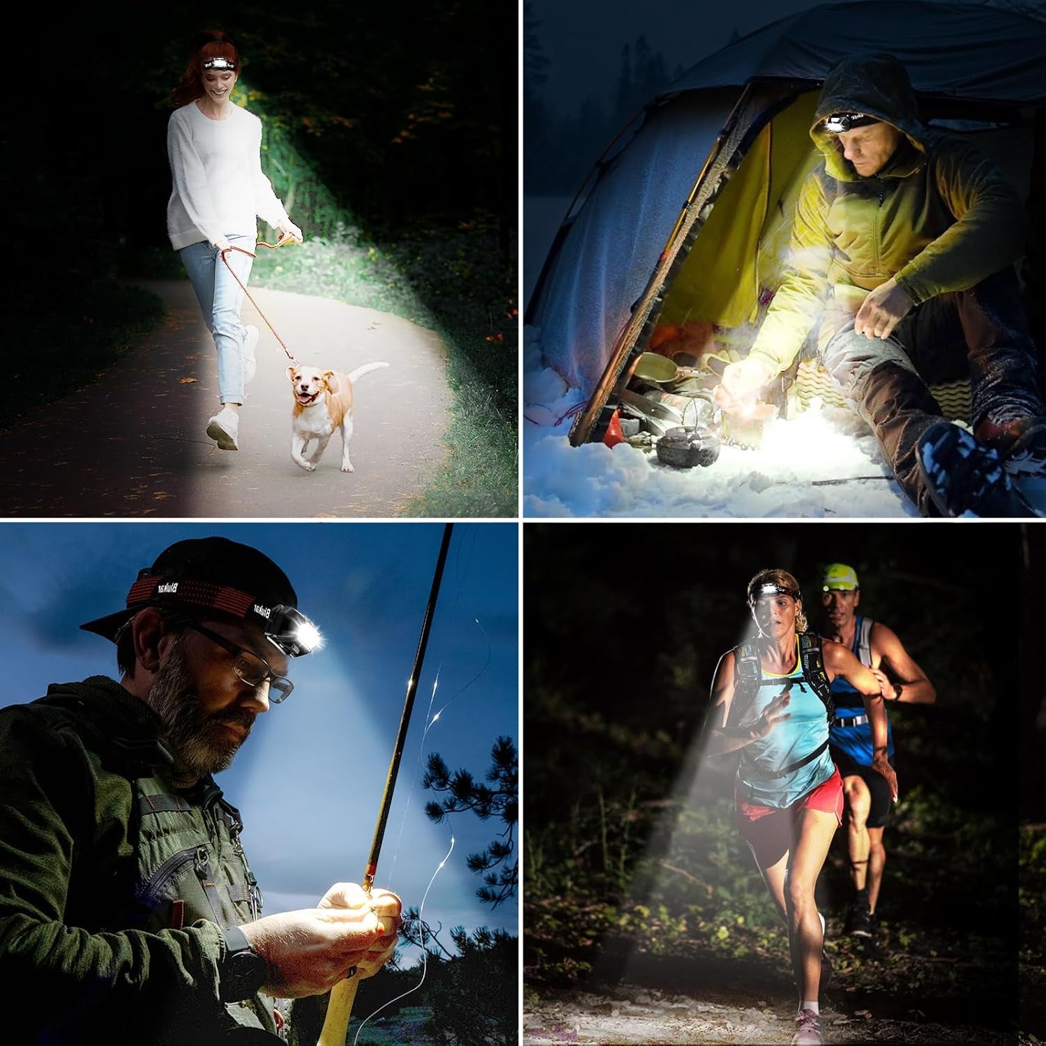 Head Torch Rechargeable, 2000L Super Bright Headlamp Waterproof Headlight with Hands Free Sensor Control&6 Lighting Modes - 30 Hrs+ Runtime,Adjustable Angle for Emergency, Running, Hiking Etc.