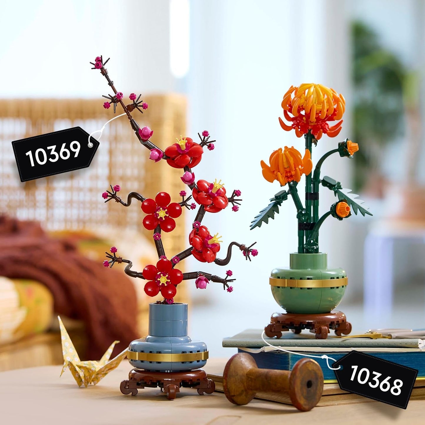 Botanicals Plum Blossom Set for Adults - Artificial Flowers for Indoor Incl. a Buildable Flowerpot - Home Office Decor Display Piece - Valentine'S Treat for Women and Men - 10369
