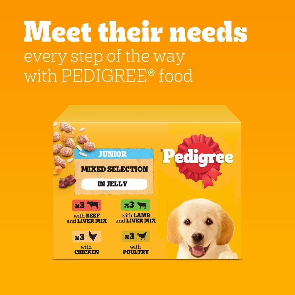 Junior Wet Dog Food for Young Dogs and Puppies, 12 Pouches (12 X 100 G)