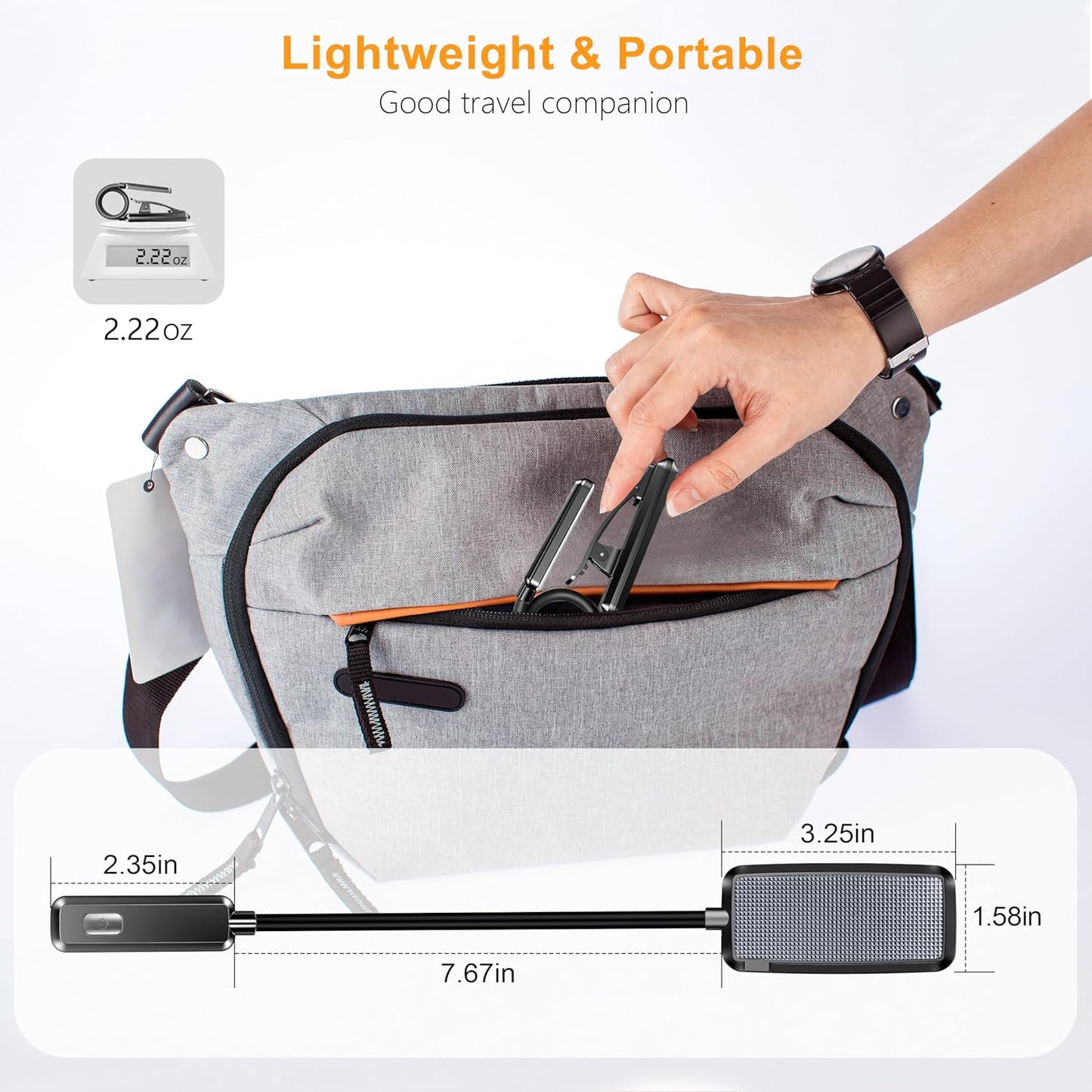 9 LED Clip on Book Light, 3 Eye-Protecting Modes Flexible Reading Light Book Lamp (Warm&Cool White) -Stepless Dimming, Rechargeable, Long Battery Life, 4-Level Power Indicator