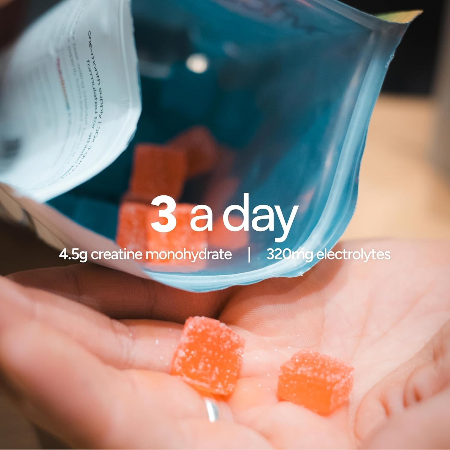 Crealyte® Gummies, 90 Creatine Gummies (1 Month Supply), 4500Mg per Serving, Added Electrolytes Vitamin D3 & Pink Himalayan Salt, Creatine Monohydrate Gummy for Men & Women, Blue Raspberry