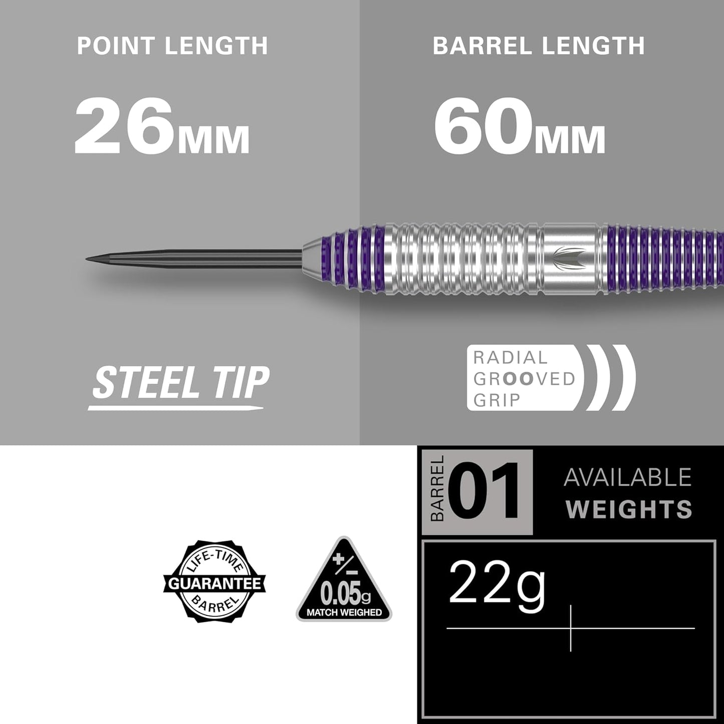 Darts Luke Littler Brass Steel Tip Darts Set – 22G Steel Tip Dart, the Nuke Player Edition Dart Set, Dart Accessories