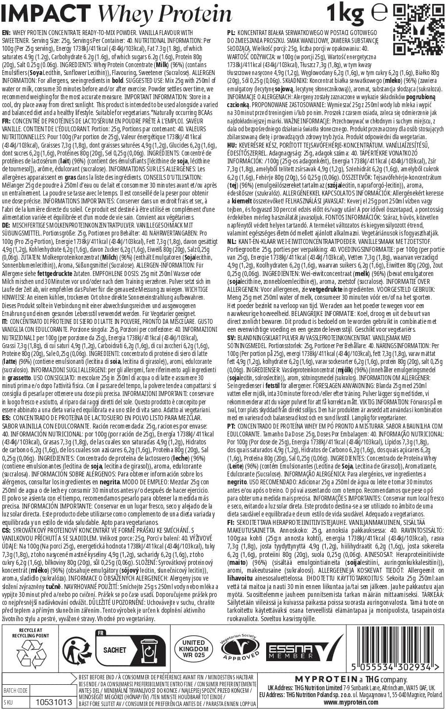 Impact Whey Protein - Vanilla 1KG