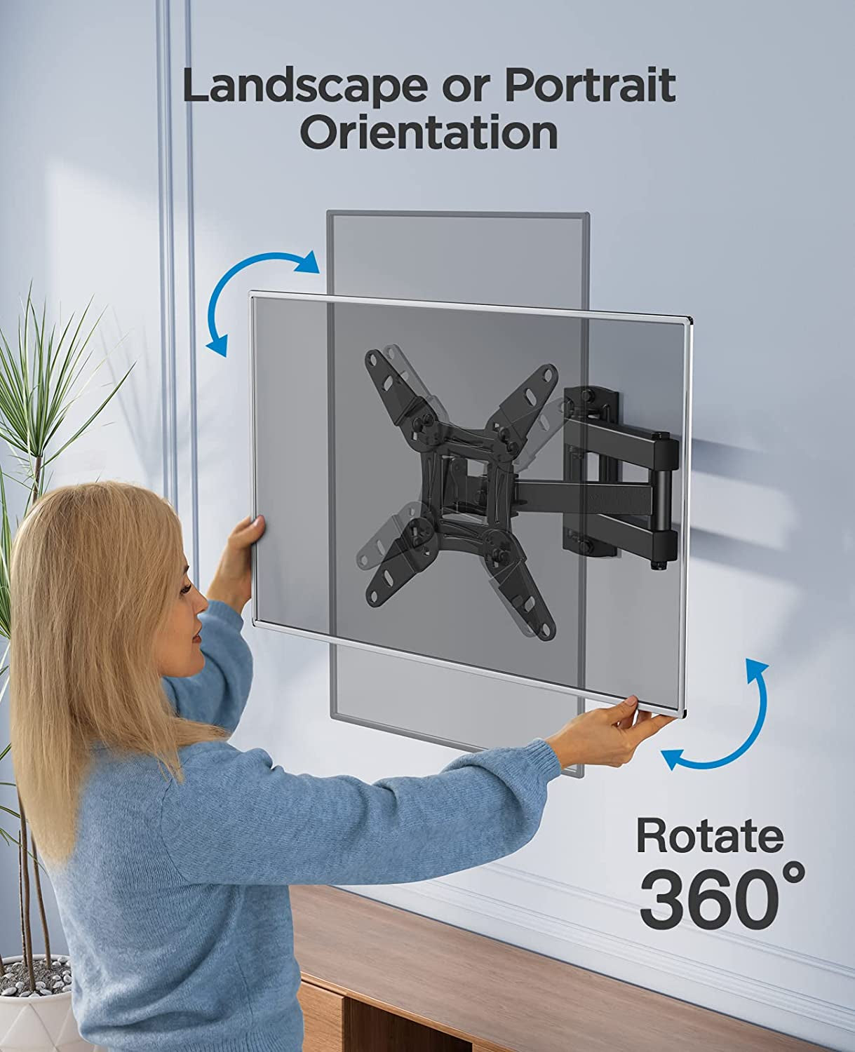 TV Wall Bracket for 13-42 Inch Tvs, Swivels Tilts TV Wall Mount for Flat & Curved TV,VESA 75X75Mm to 200X200Mm up to 20Kg
