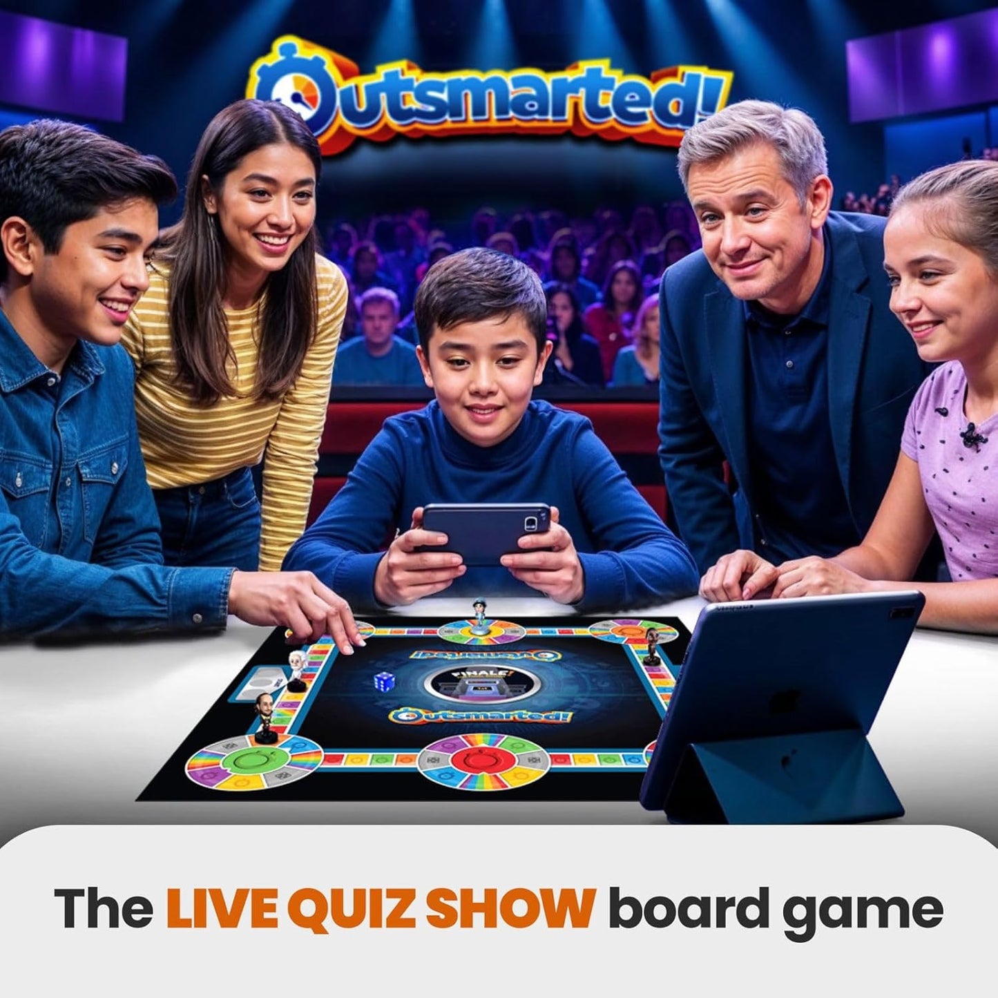 Outsmarted - the Live Quiz Show Board Game | Kids, Teens & Adults | the Ultimate Family Game Night | Age 8+ | Perfect for 2-24 Players | 10,000+ Multimedia Questions | 2024 Edition