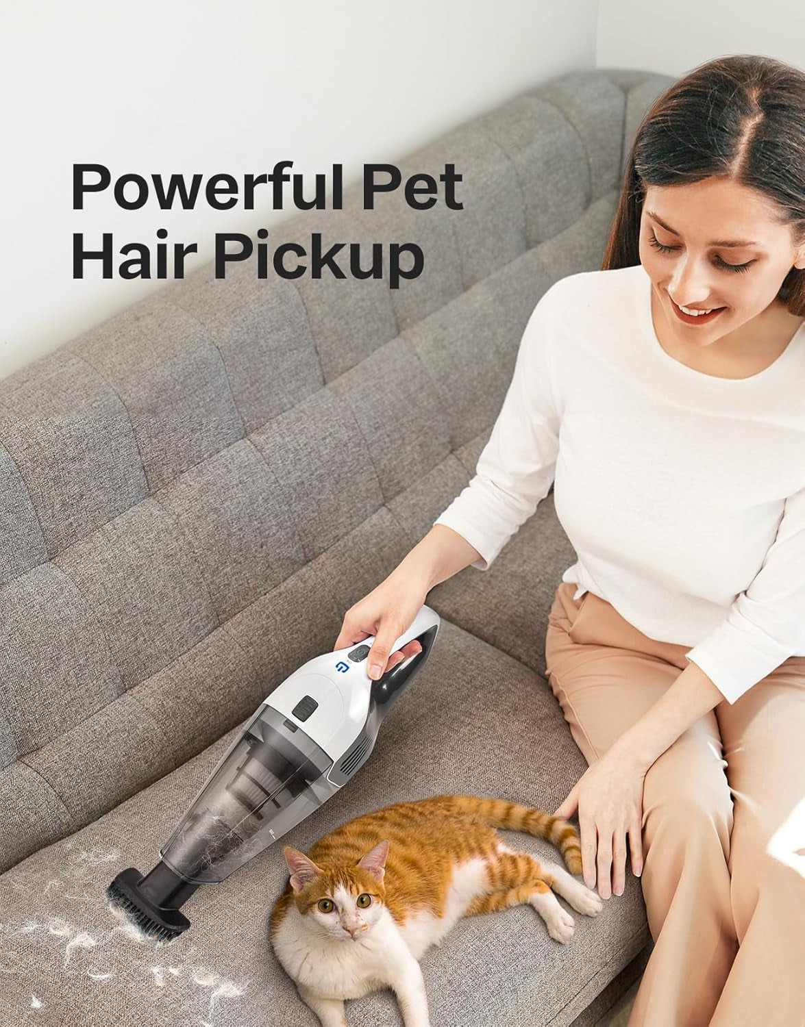Handheld Vacuum Cleaner, Powerful Suction Portable Lightweight Hand Held Vacum Cordless with 25-30Mins Long Runtime Rechargeable Battery Quick Charge for Home Car Carpet Stairs Pet Hair Cleaning