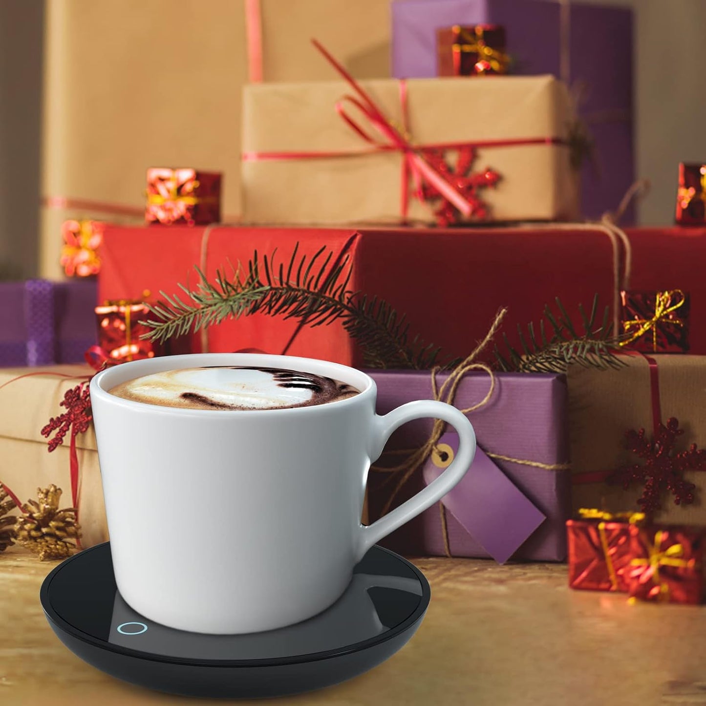 Mug Warmer Coffee Warmer - Cup Warmer with 2 Temperature Settings Smart Tea Warmer Portable Beverage Warmer Drink Warmer for Office丨Desk丨Cocoa丨Coffee丨Tea丨Milk丨Hot Drinks