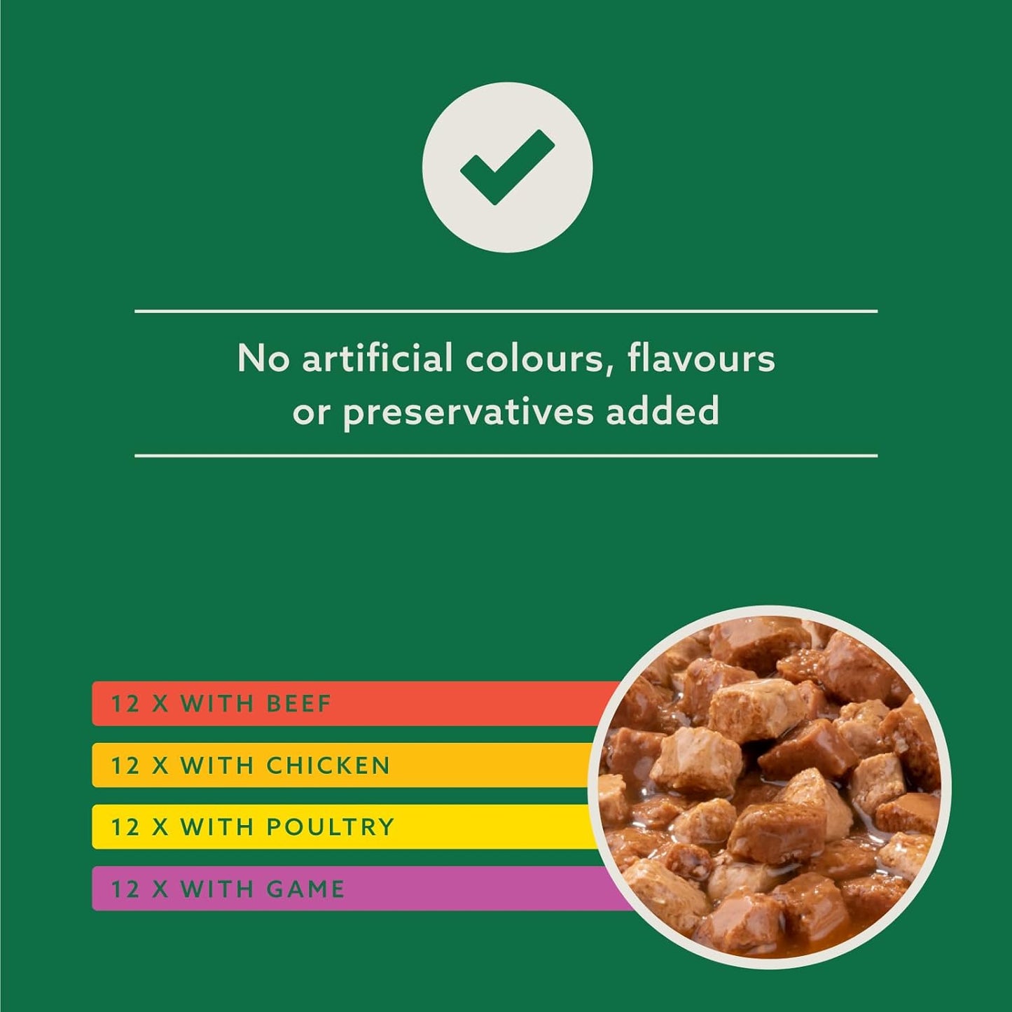 Complete Food for Adult Cats, Meat Selection in Gravy, 4.8 Kg (48 Packs of 100G)