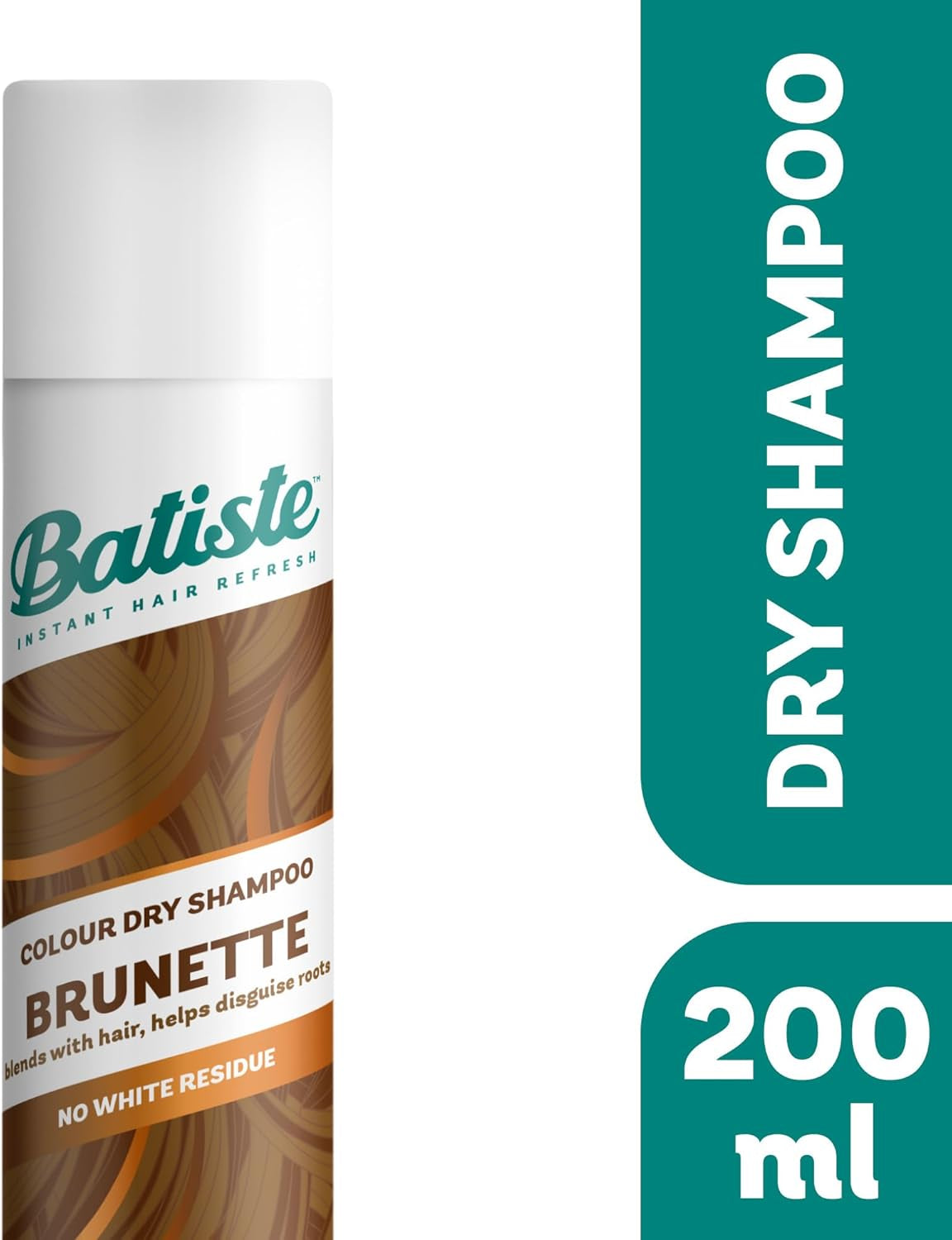 Dry Shampoo in Brunette with a Hint of Colour 200Ml, No Rinse Spray to Refresh Hair in between Washes, No White Residue for Brown Hair