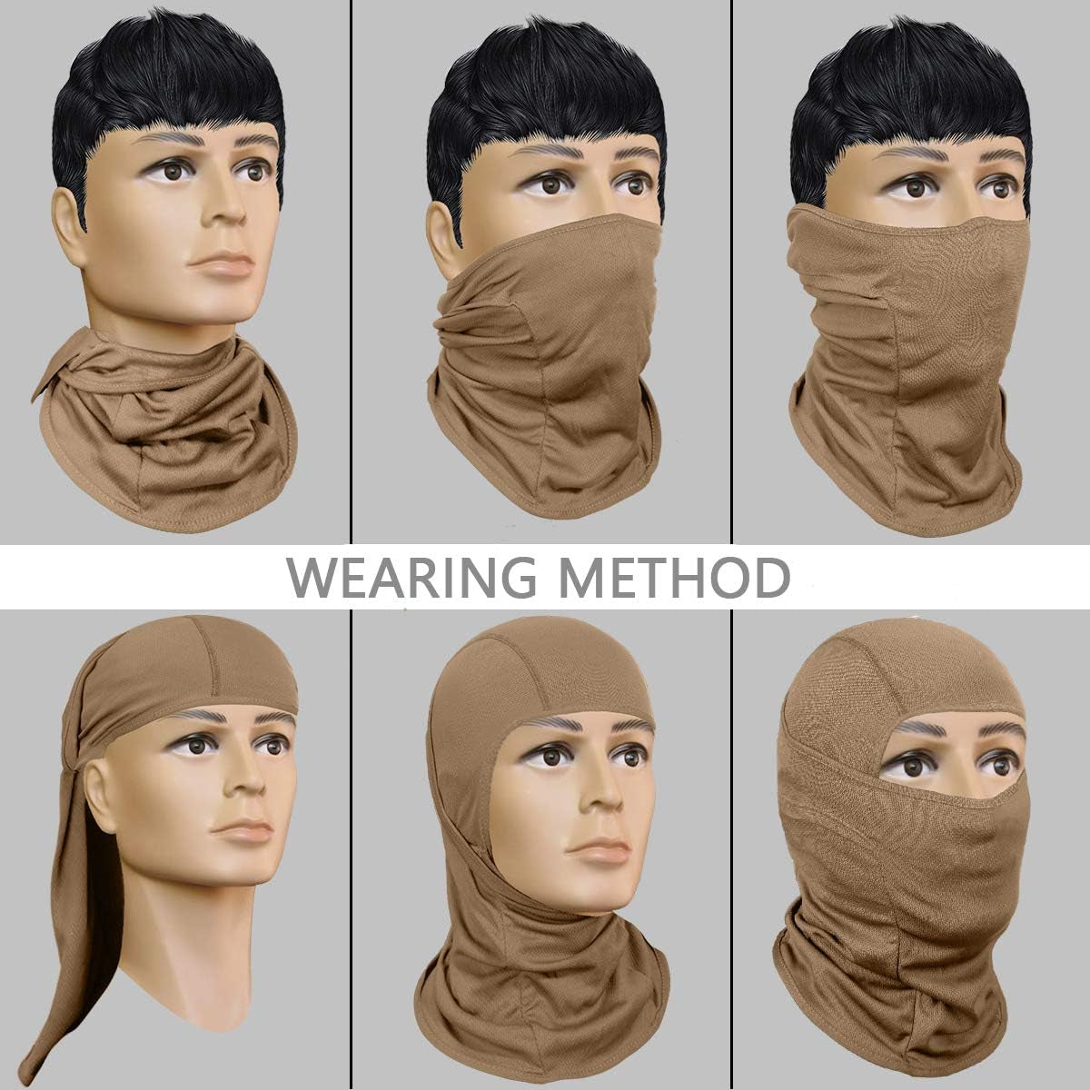 Balaclava Face Mask, Ski Mask UV Protector Lightweight for Motorcycle Cycling Running