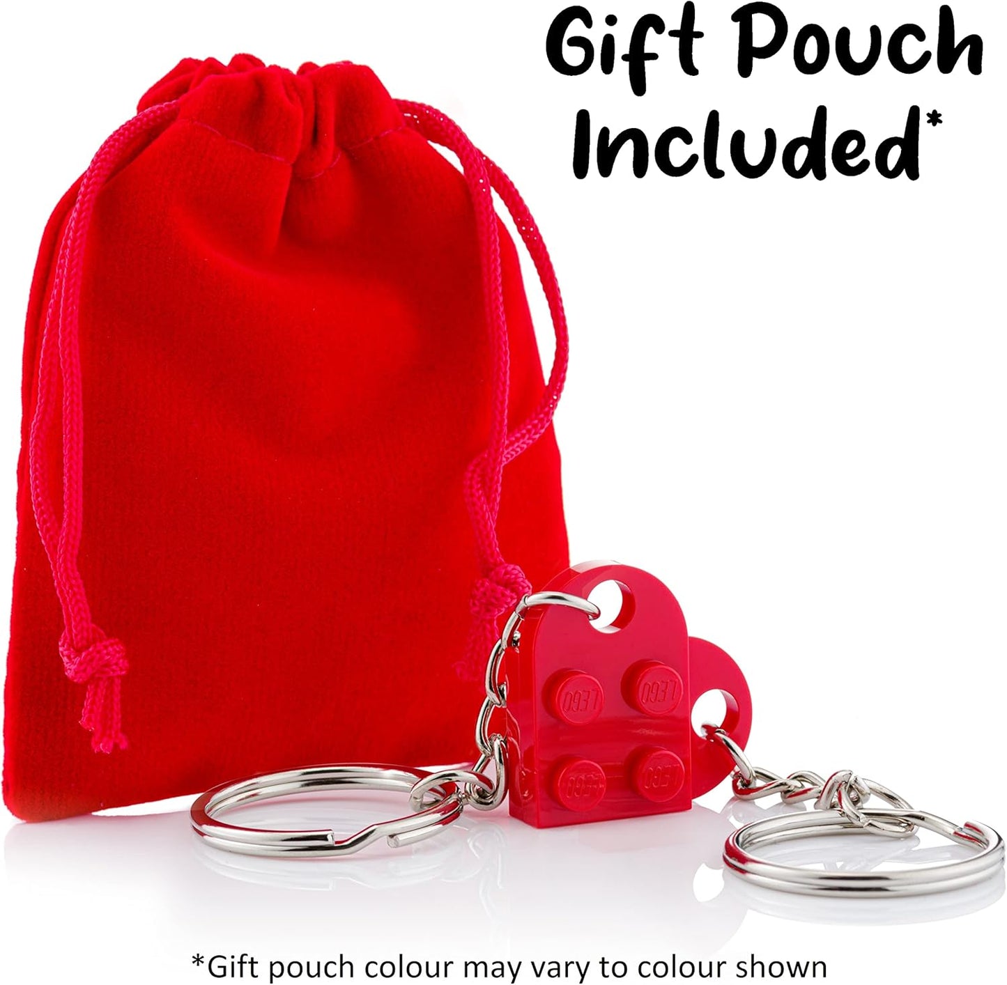 Heart Keyring | Two Keyrings | Gift Pouch Included | Red
