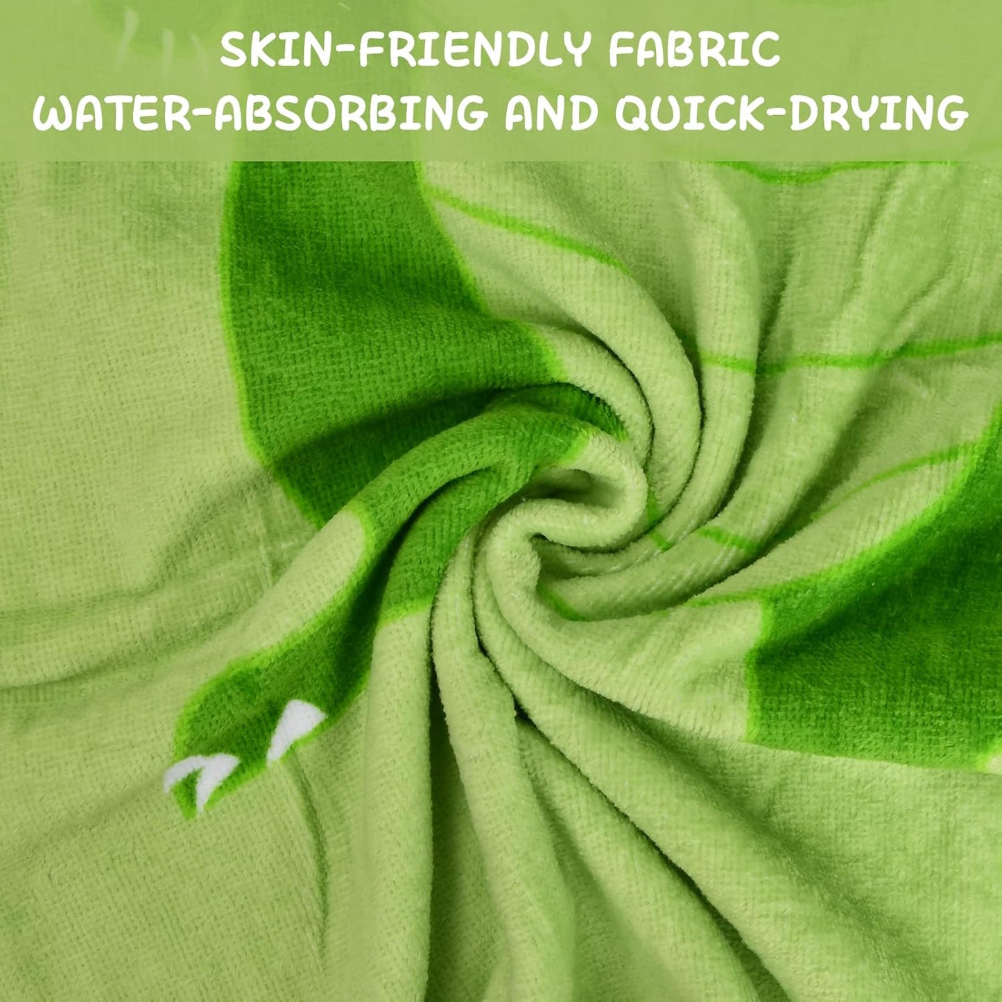 Hooded Towel for Kids Poncho Towel Hooded Swimming Towels Soft Cotton Kids Bath and Beach Towels Wrap Absorbent Toddler Beach Towel Blanket Pool Swim Towel for Boys Girls 2-6 Years Old (Dinosaur)