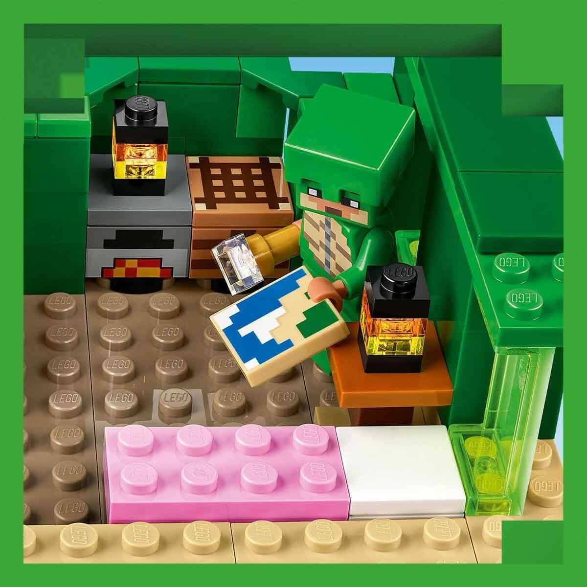 Minecraft the Turtle Beach House Animal-Care Toy for Kids, Girls and Boys Aged 8 plus Years Old, Building Set with Characters and Figures from the Game, Gift for Gamers 21254