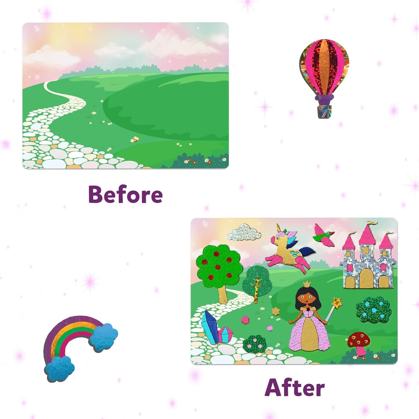 Art & Craft Activity - Foil Fun Unicorns & Princesses, No Mess Art for Kids, Craft Kits, DIY Creative Activity, Gifts for Girls & Boys Ages 4, 5, 6, 7, 8, 9, Travel Toys