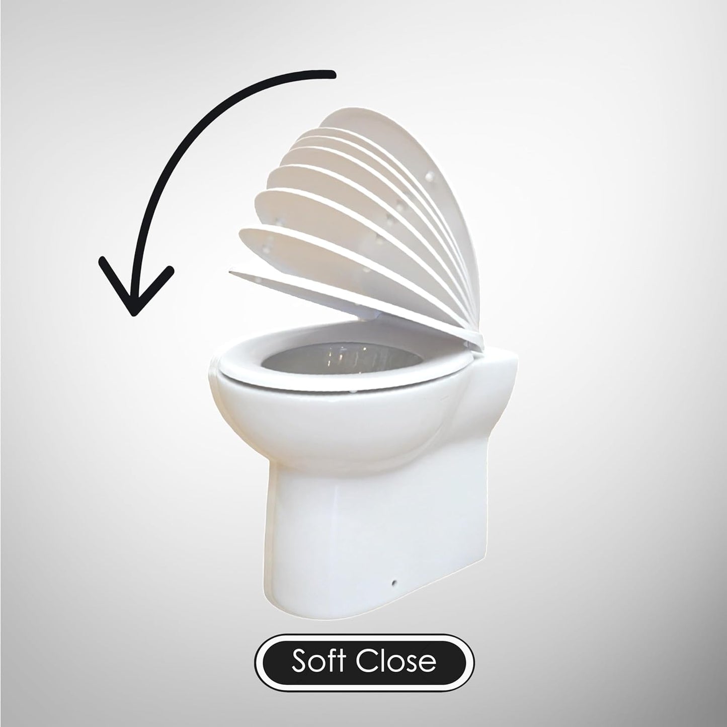 ® Premium Thermoplastic Toilet Seat - Soft Close Hard-Wearing Seat with One Button Hinge Release, O-Shaped - Easy to Clean and Install with Universal Fittings, White