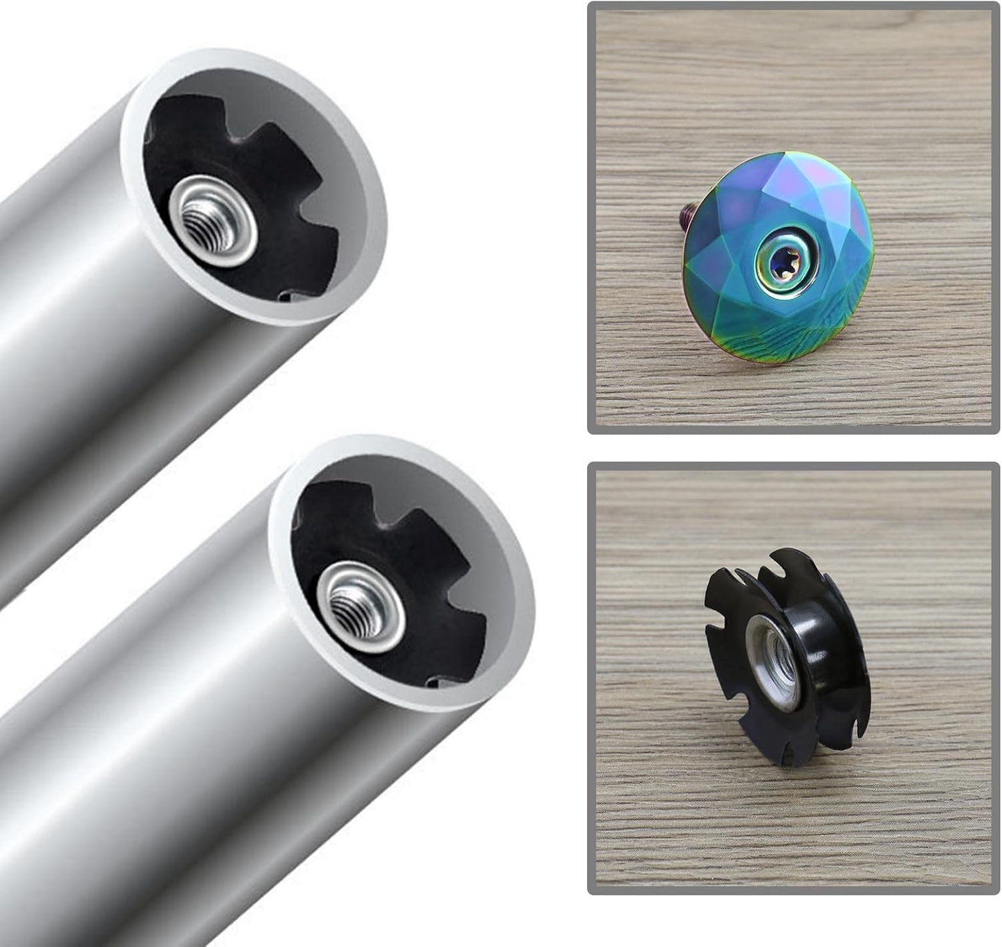 Bicycle Headset Cap Aluminium Alloy Mountain Bike Front Fork Stem Top Cap Bowl Cover with Screw for 28.6Mm Threadless Shaft and Fork