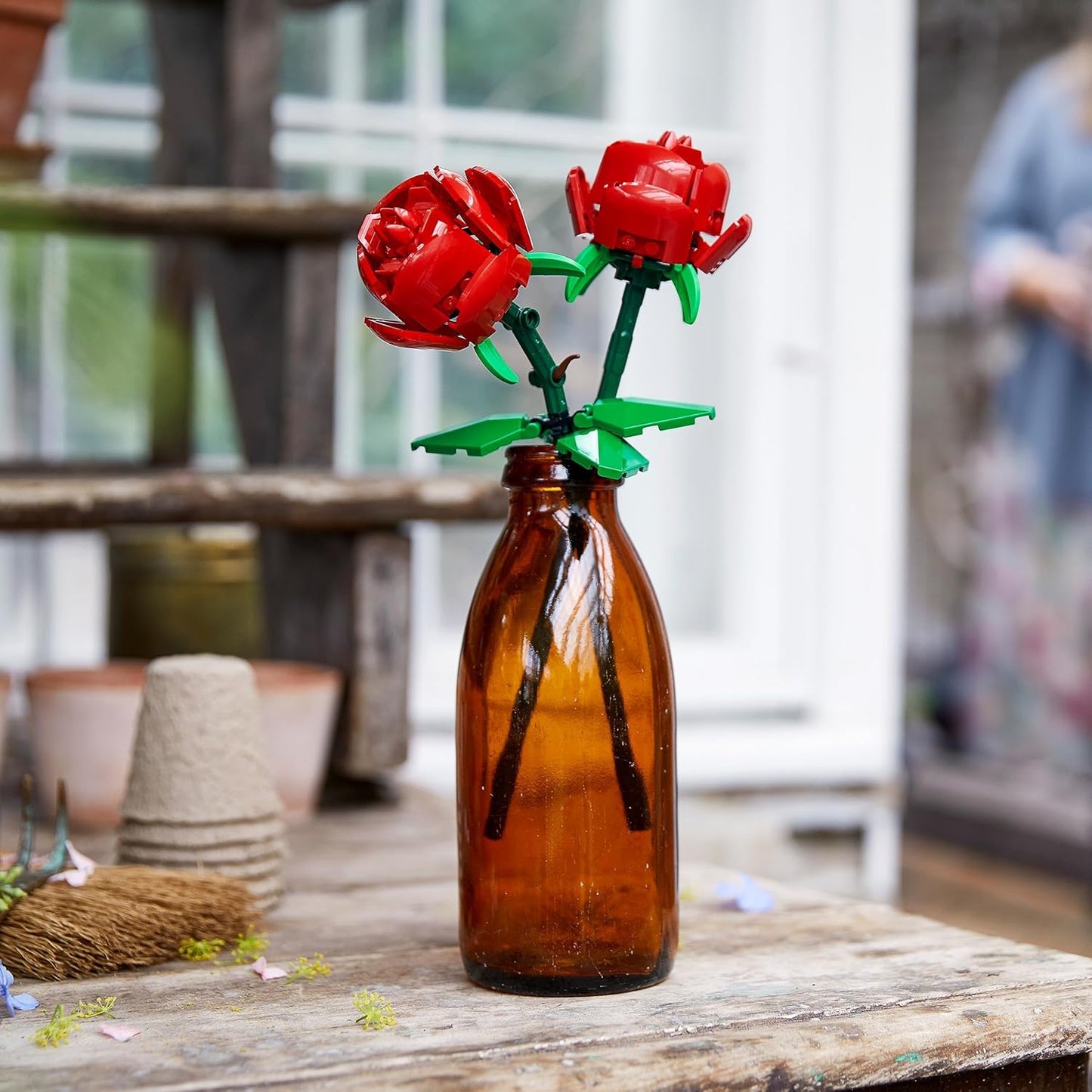 Botanicals Roses - Faux Flowers Building Set - Desk Decoration or Floral Bouquet Home Decor - Gift for 8+ Year Old Girls, Boys and Teenagers - Valentine'S Treat - Botanical Collection - 40460