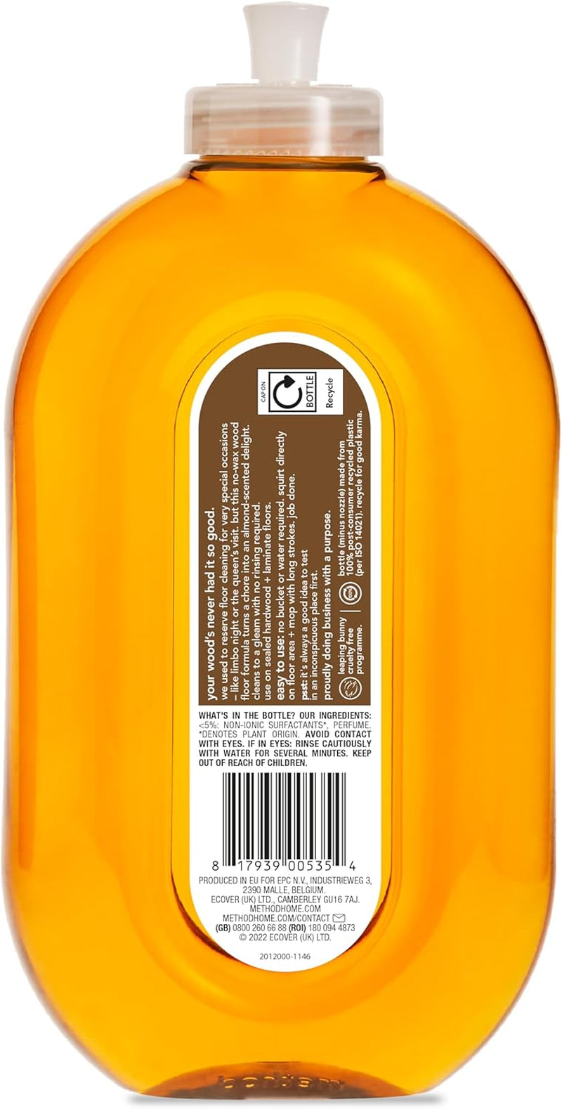 Wood Floor Cleaner, Moisturising Oil, Surface Spray, Gently Cleans and Shines, Almond Natural Scent, Pack of 1, 1 X 739 Ml