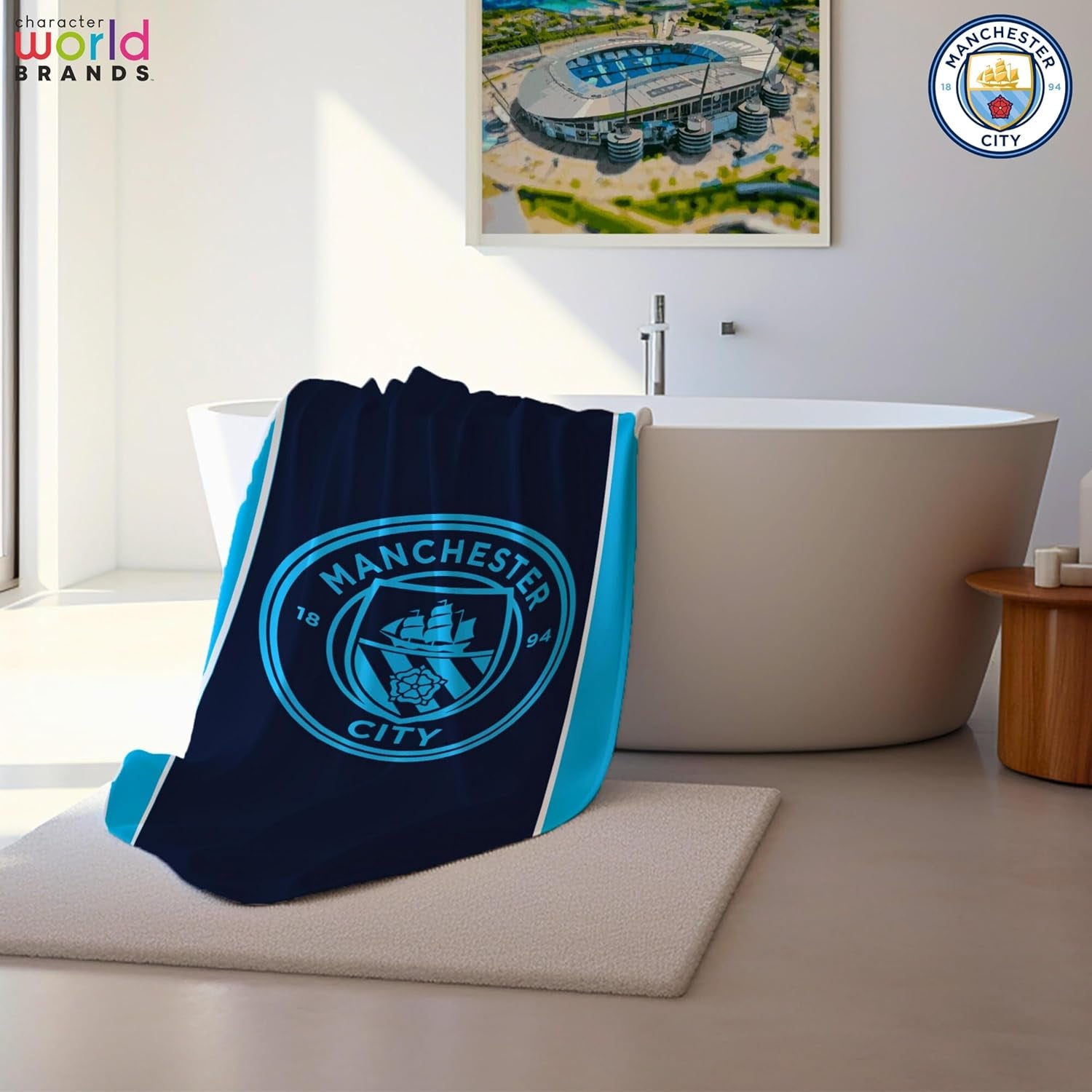 Manchester City FC  Official Towel | Super Soft Feel, Badge Football Club Design | Perfect the Home, Bath, Beach & Swimming Pool | One Size 75Cm X 150Cm | 100% Cotton