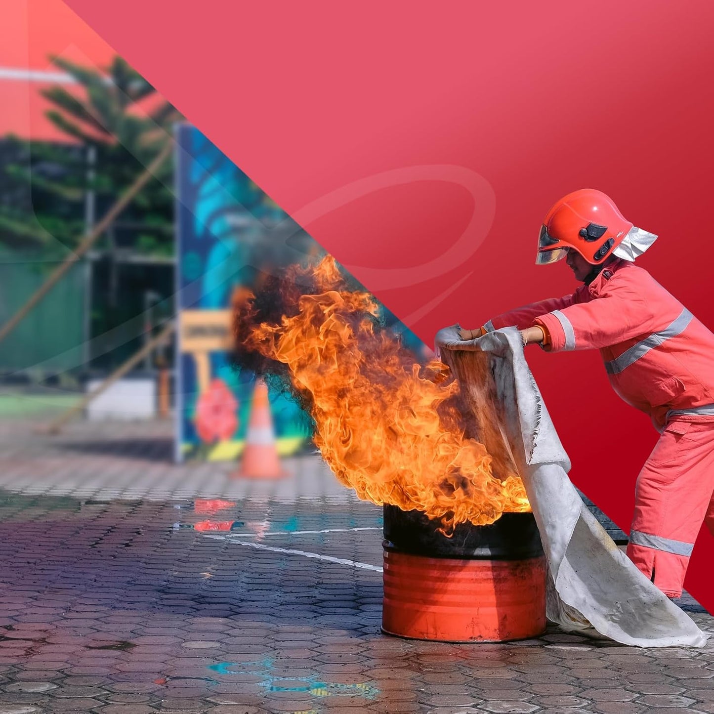 ® - Fire Blanket - Flame - Retardant Safety Blanket for Home, Kitchen, Caravans, Garages - Heat-Resistant and Versatile Fire Protection Equipment (Large, Quick Unfolding, with Loops)