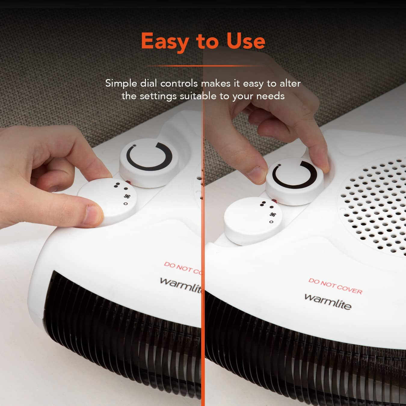 WL44001 Thermo Fan Heater with 2 Heat Settings and Overheat Protection, 2000W, White