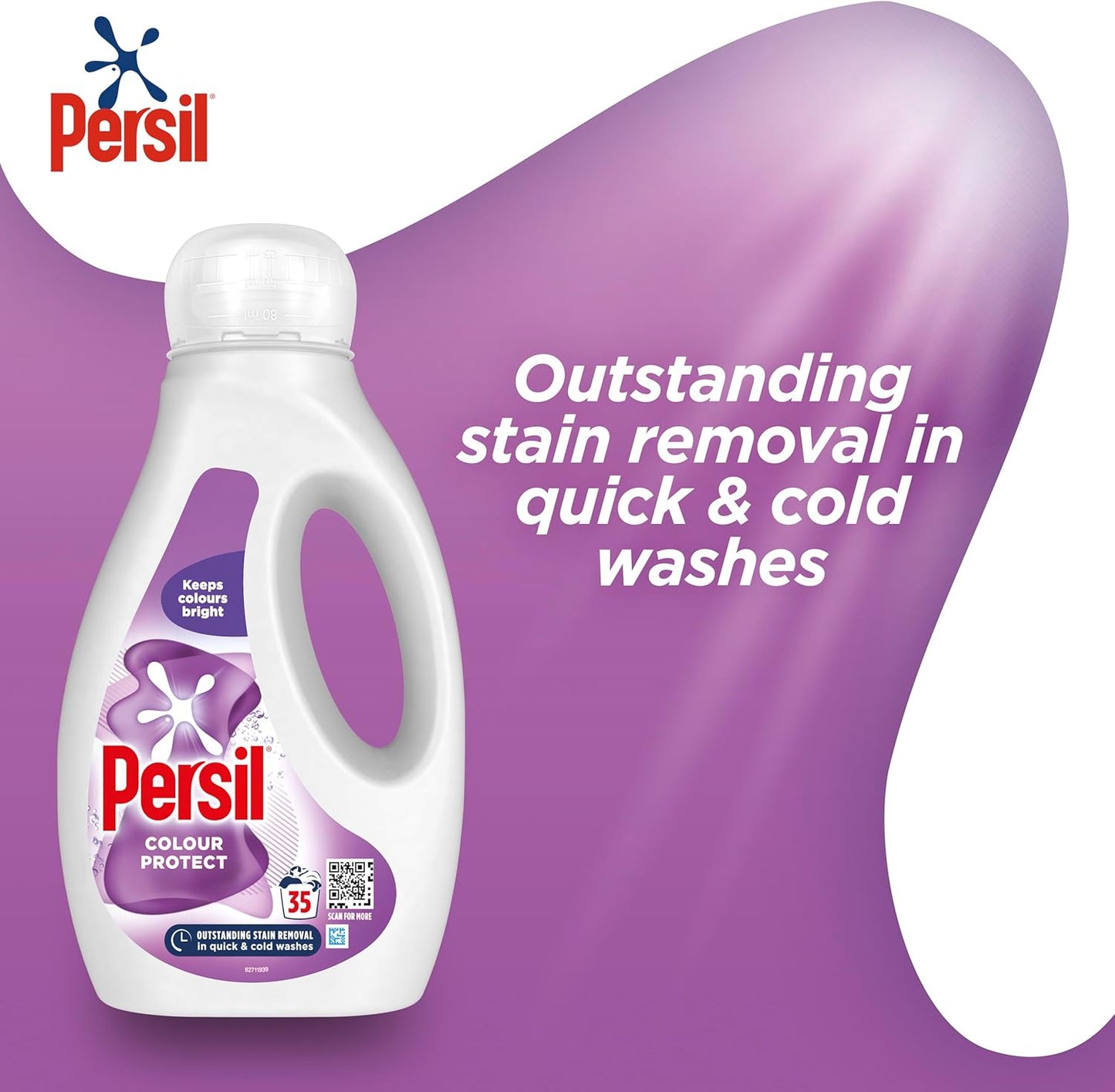Colour Laundry Washing Liquid Detergent Keeps Colours Bright Outstanding Stain Removal in Quick & Cold Washes 35 Washes (945 Ml)