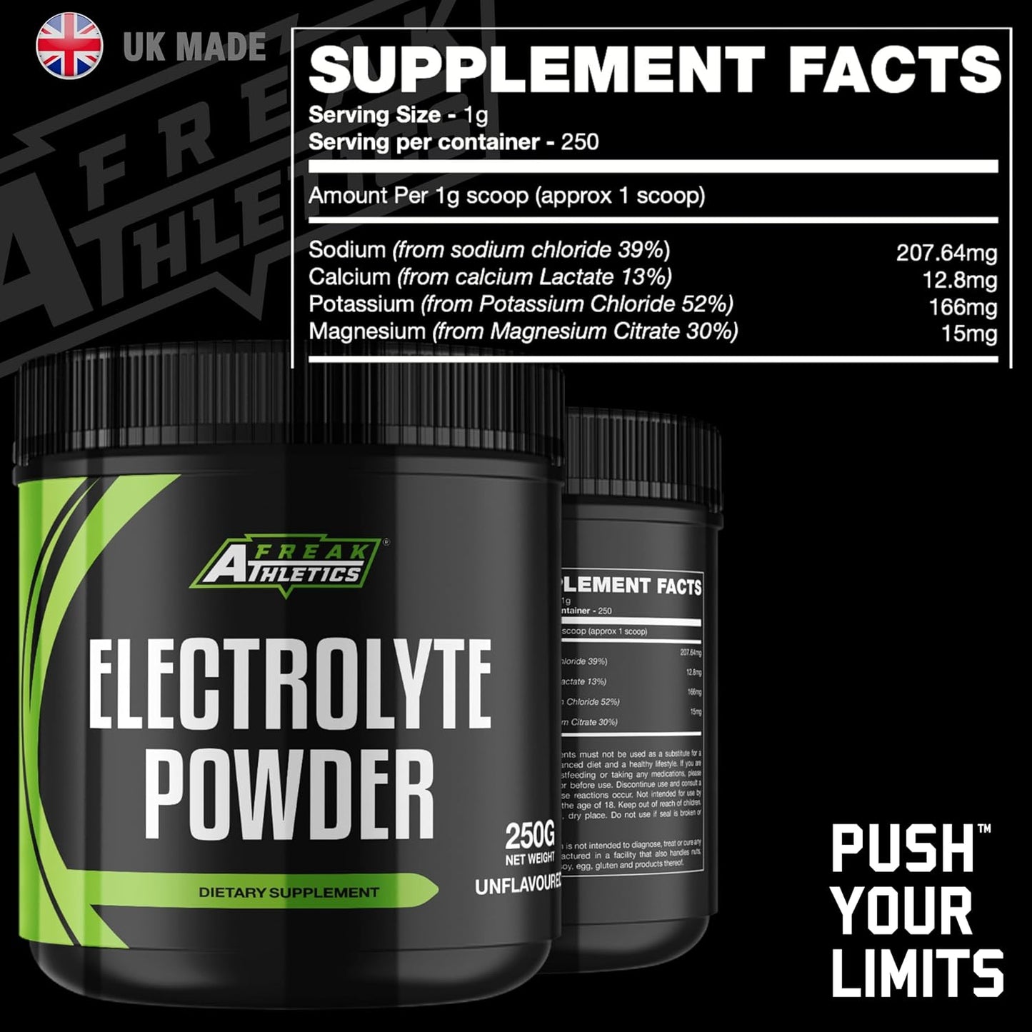 Electrolytes Powder - 250G of Unflavoured Electrolytes - Keto & Fasting Electrolytes Drinks - Suitable for Both Men & Women - Made in the UK