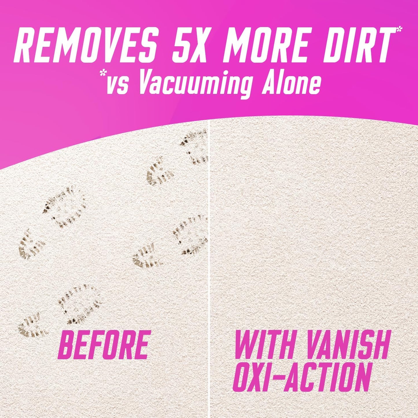 Oxi Action Upholstery & Carpet Cleaner, Stain Remover Foam for Large Area Cleaning, Removes 3X More Dirt & Pet Hair Vs Vacuuming Alone Neutralises Odours Deep Cleans 600 Ml Pack of 1