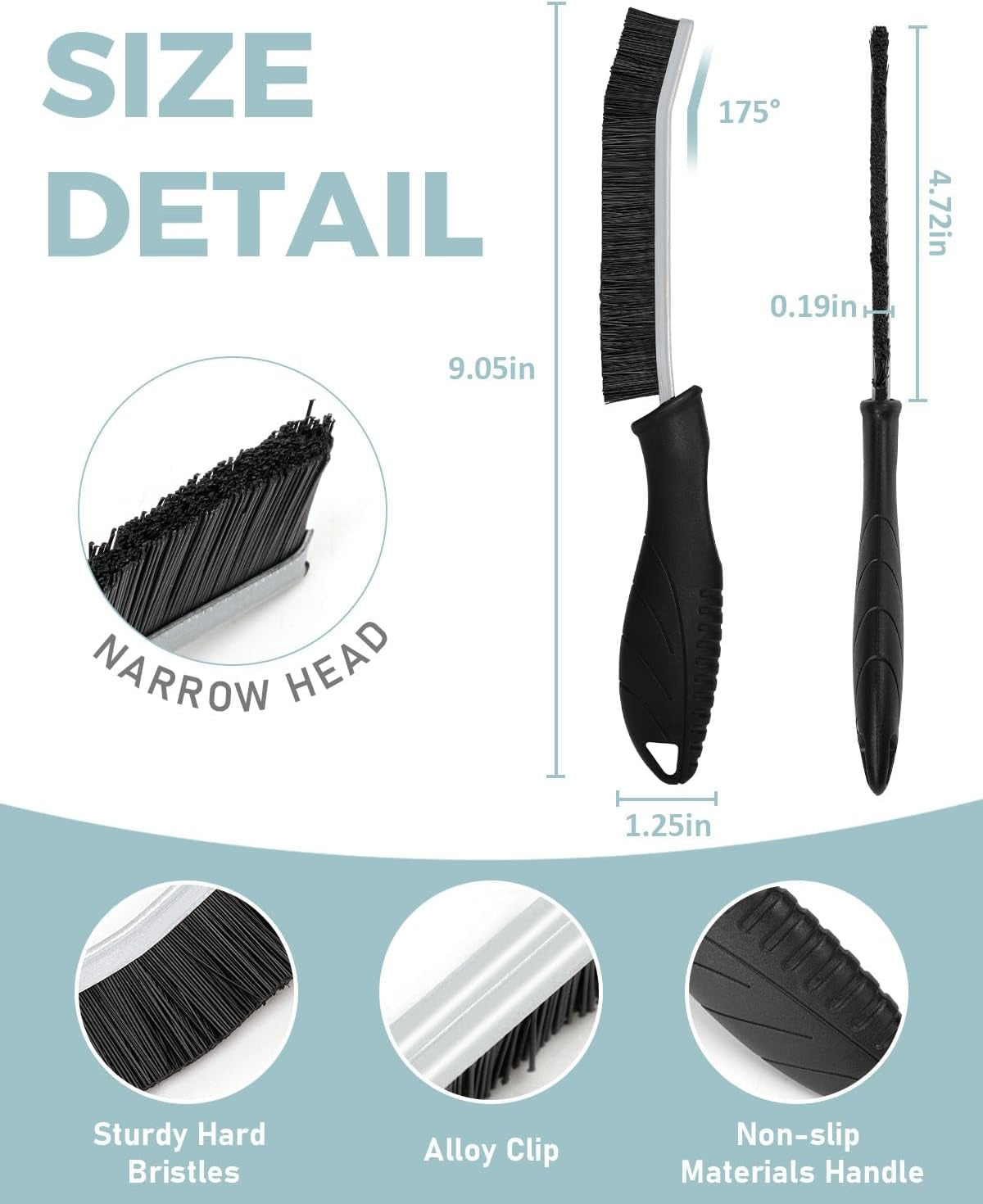 Cleaning Brush - Hard Bristle Crevice Cleaning Brush UK, Multifunctional Gap Cleaning Scrub Brush, Grout Brush, Cleaning Products for Household Use, Home, Kitchen, Bathroom, Window, Vehicle