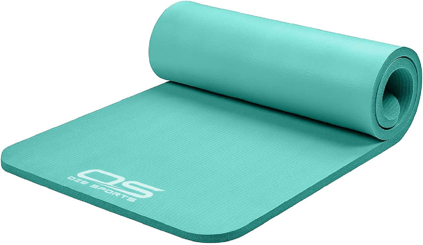 Yoga Mat Exercise NBR Fitness Foam Mat Extra Thick Non-Slip Large Padded High Density Ideal for Hiit Pilates Gymnastics Mats Fitness & Workout with Free Carry Strap