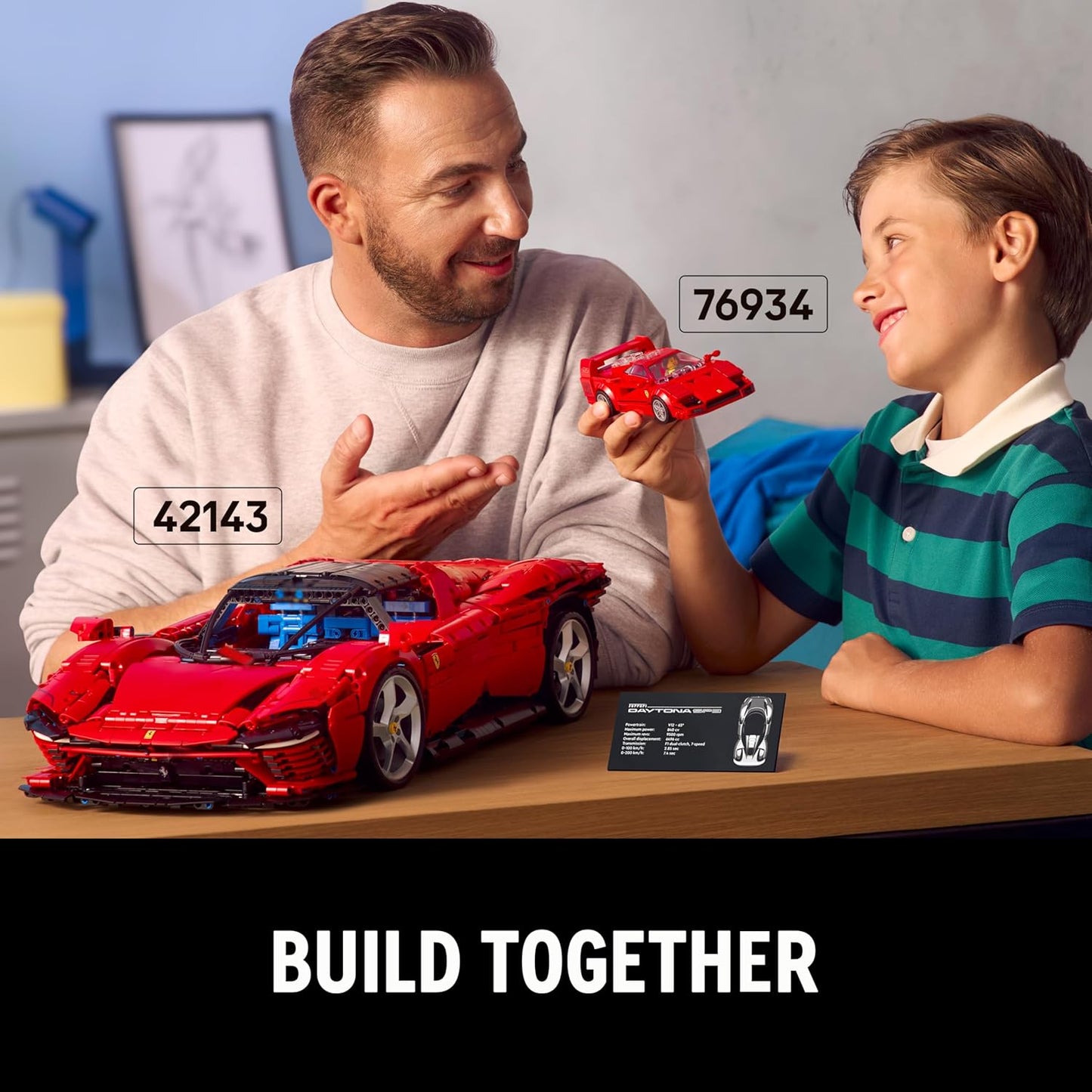 Speed Champions Ferrari F40 Supercar Buildable Vehicle, Toy Model Car for 9 plus Year Old Boys and Girls, with Driver Minifigure, Kids' Bedroom Decoration, Gift Idea 76934