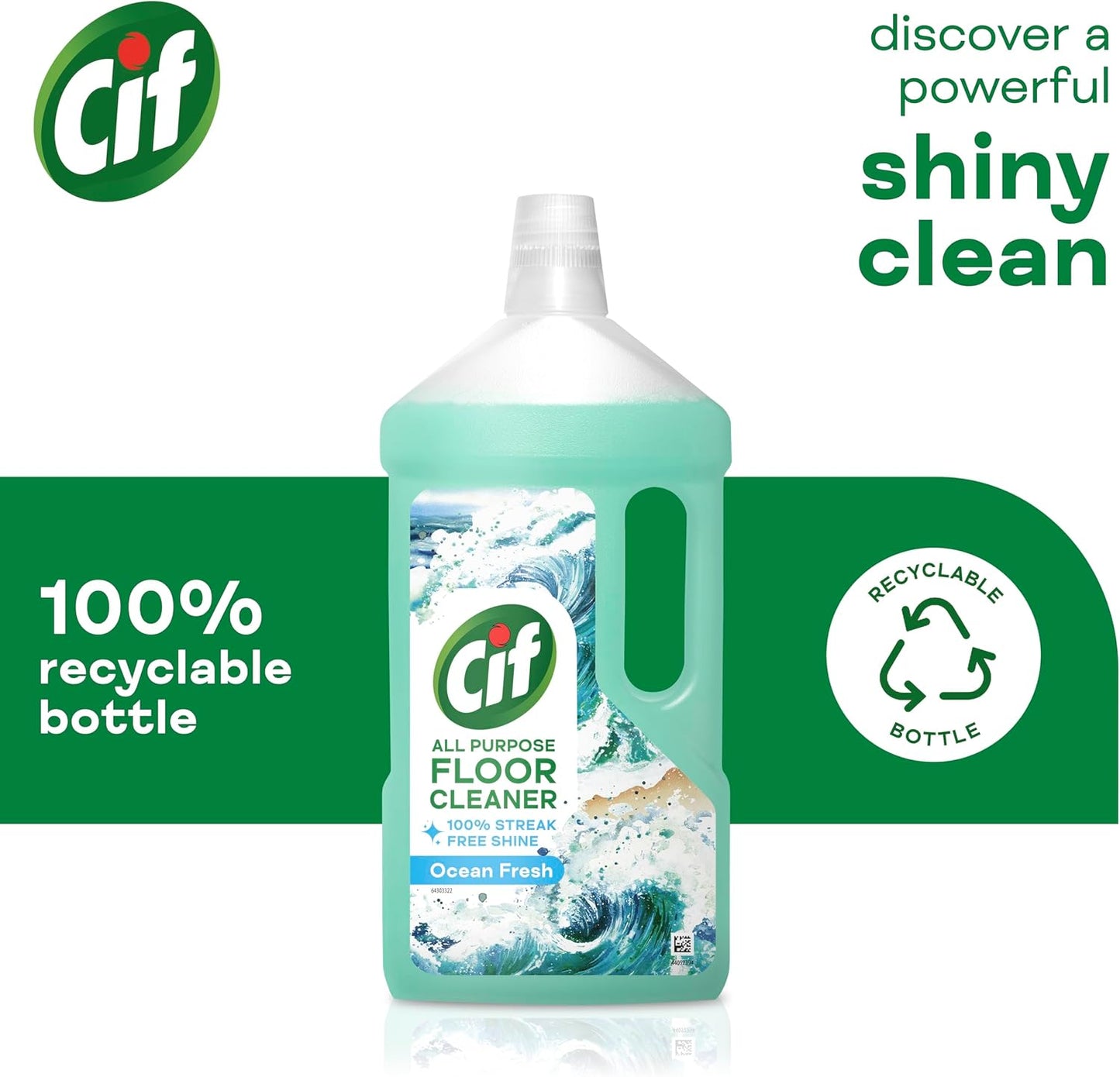 Ocean Floor Cleaner against Stubborn Dirt for Cleaning Linoleum, Vinyl and Ceramic Tiles 950 Ml