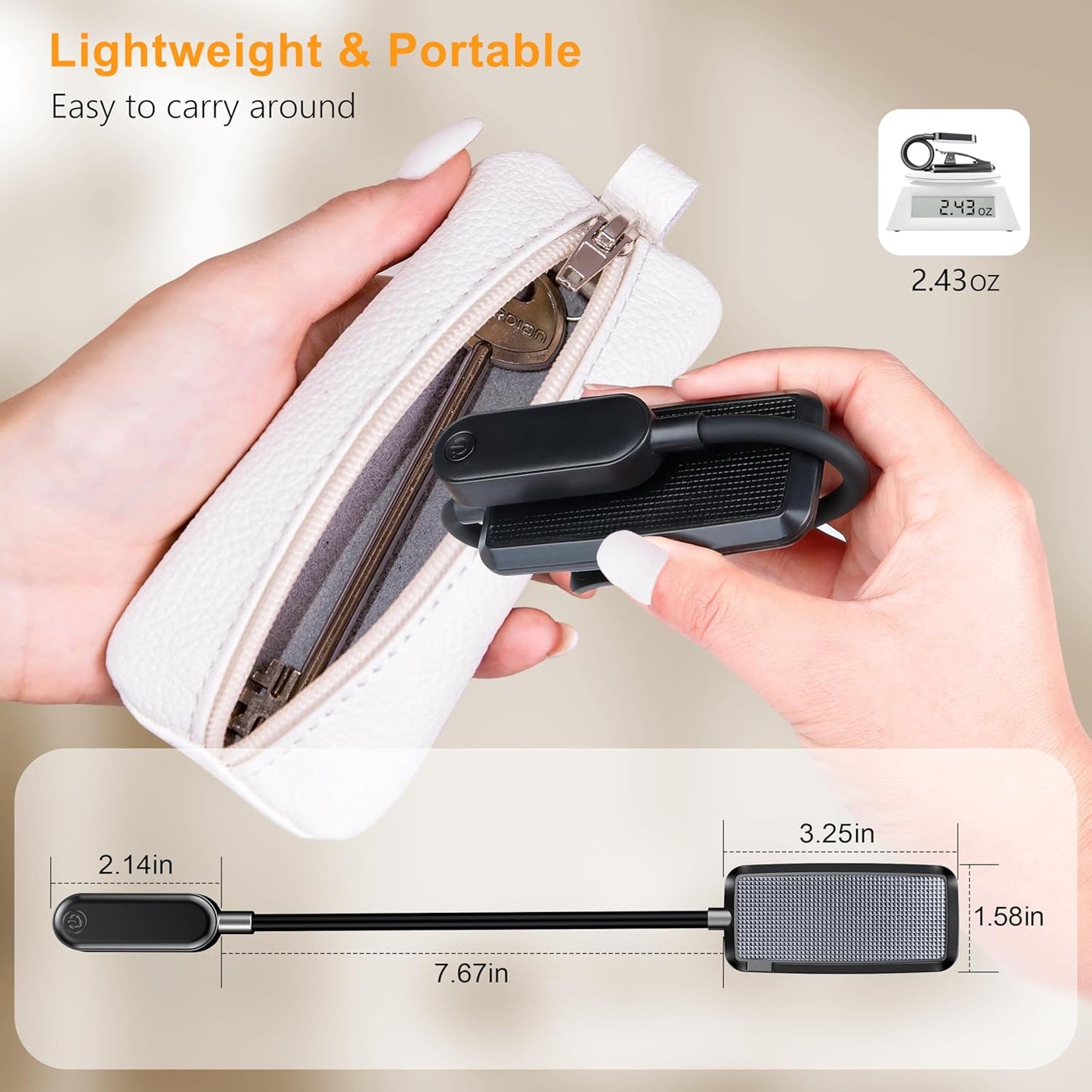 16 LED Reading Light, Book Light 3 Eye-Protecting Modes Book Lamp (White/Amber/Mixed) - Stepless Dimming, Rechargeable, Long Battery Life, 4-Level Power Indicator, Flexible Clip on Book Light
