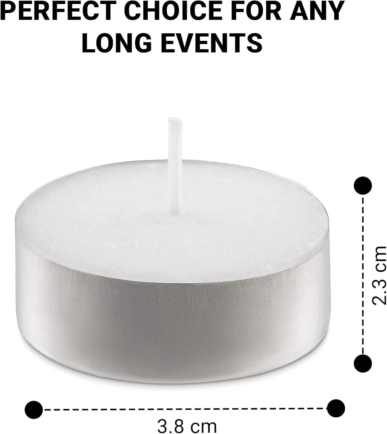 Tea Lights Candles 4-Hour Burn (50 Pack) - White T Lights - Unscented 3.8 X 2.3 Cm - 4Hr -