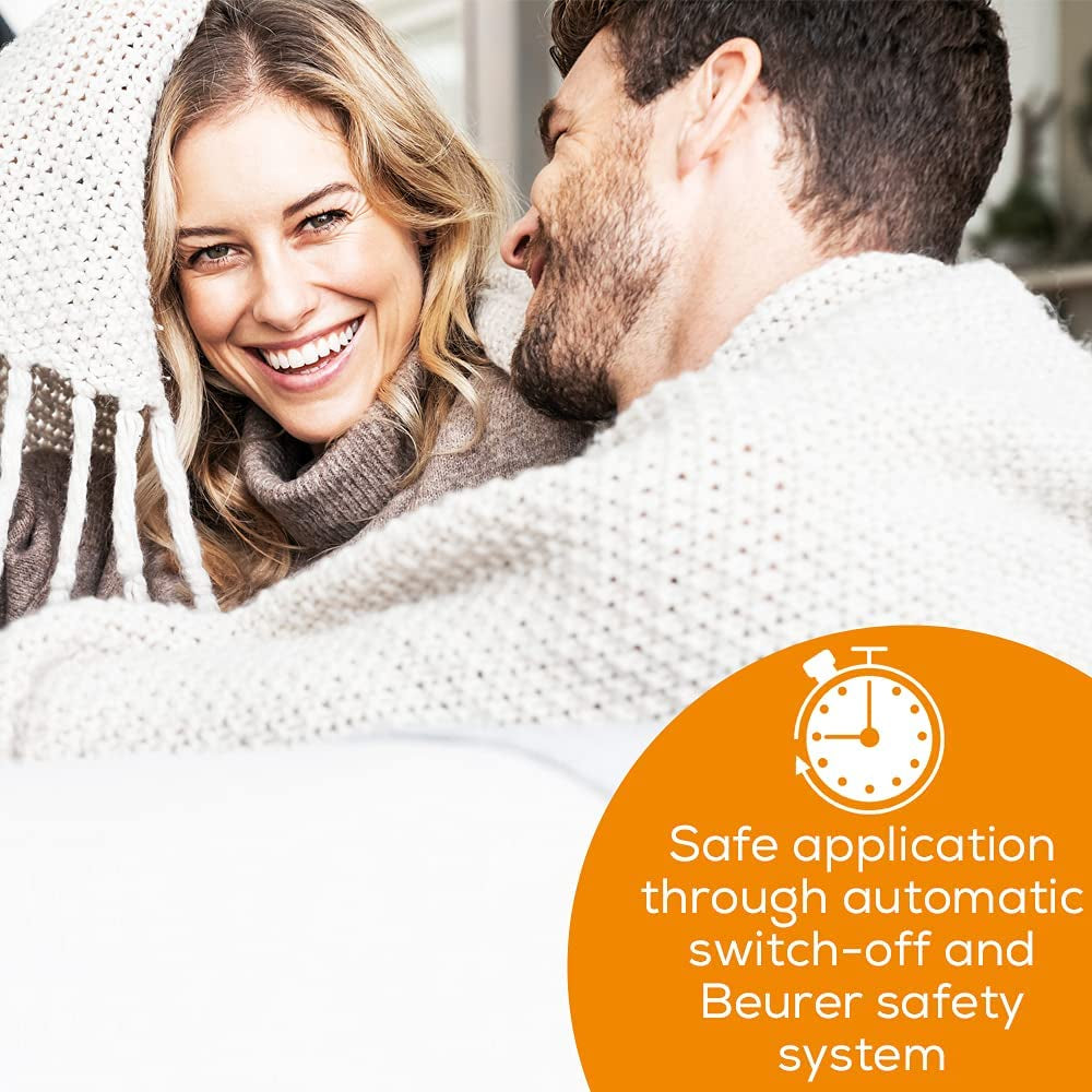 HK Comfort Heat Pad, Flexible Warming Electric Heating Pad with Super-Soft Surface, Controllable Warmth with 3 Temperature Settings, Machine-Washable, Automatic Switch-Off, 100 Watts, 44X33Cm