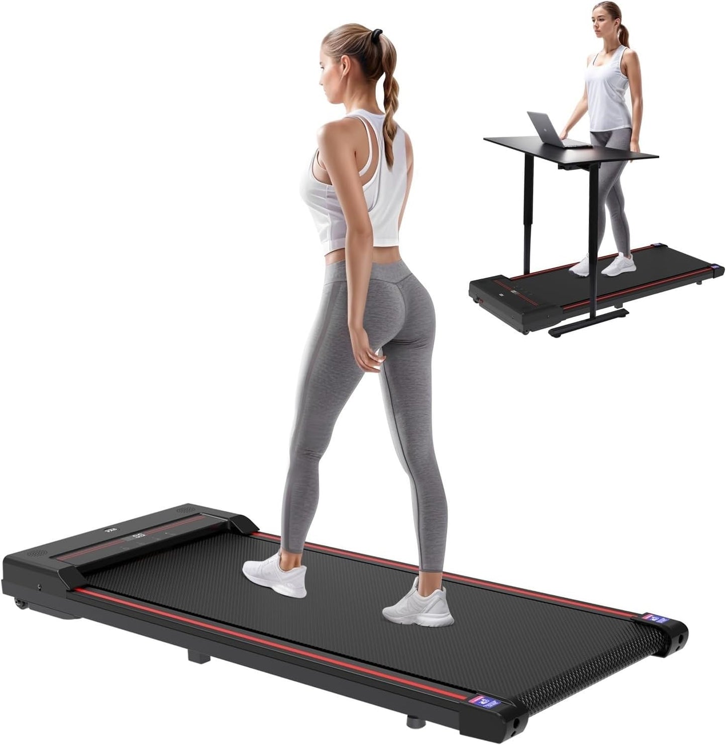 Walking Pad Treadmill-Under Desk Treadmill-2.5Hp Treadmills for Home,320 Lb Capacity,Remote Control & LED Display